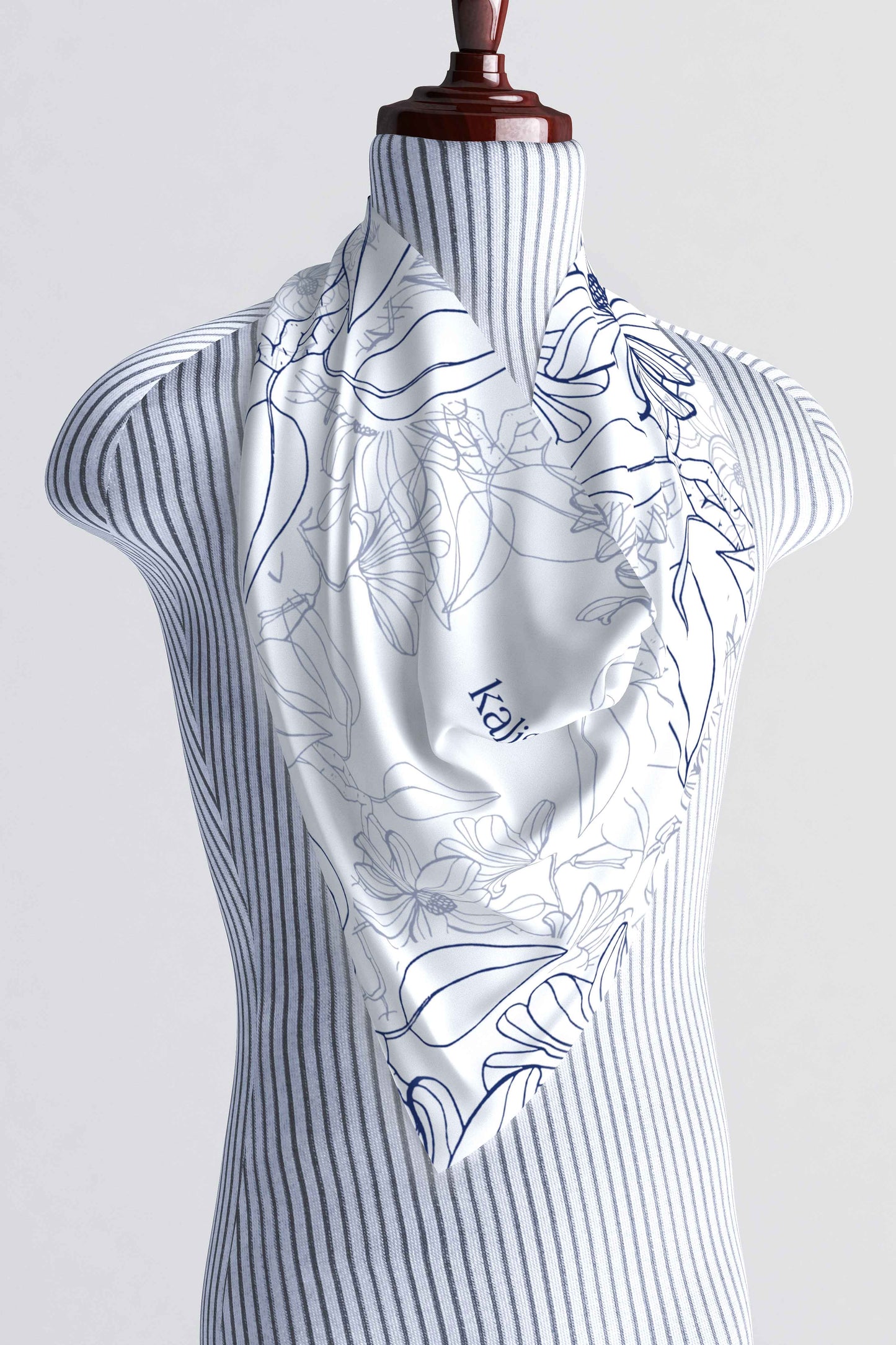 Midnight Bloom Silk Scarf