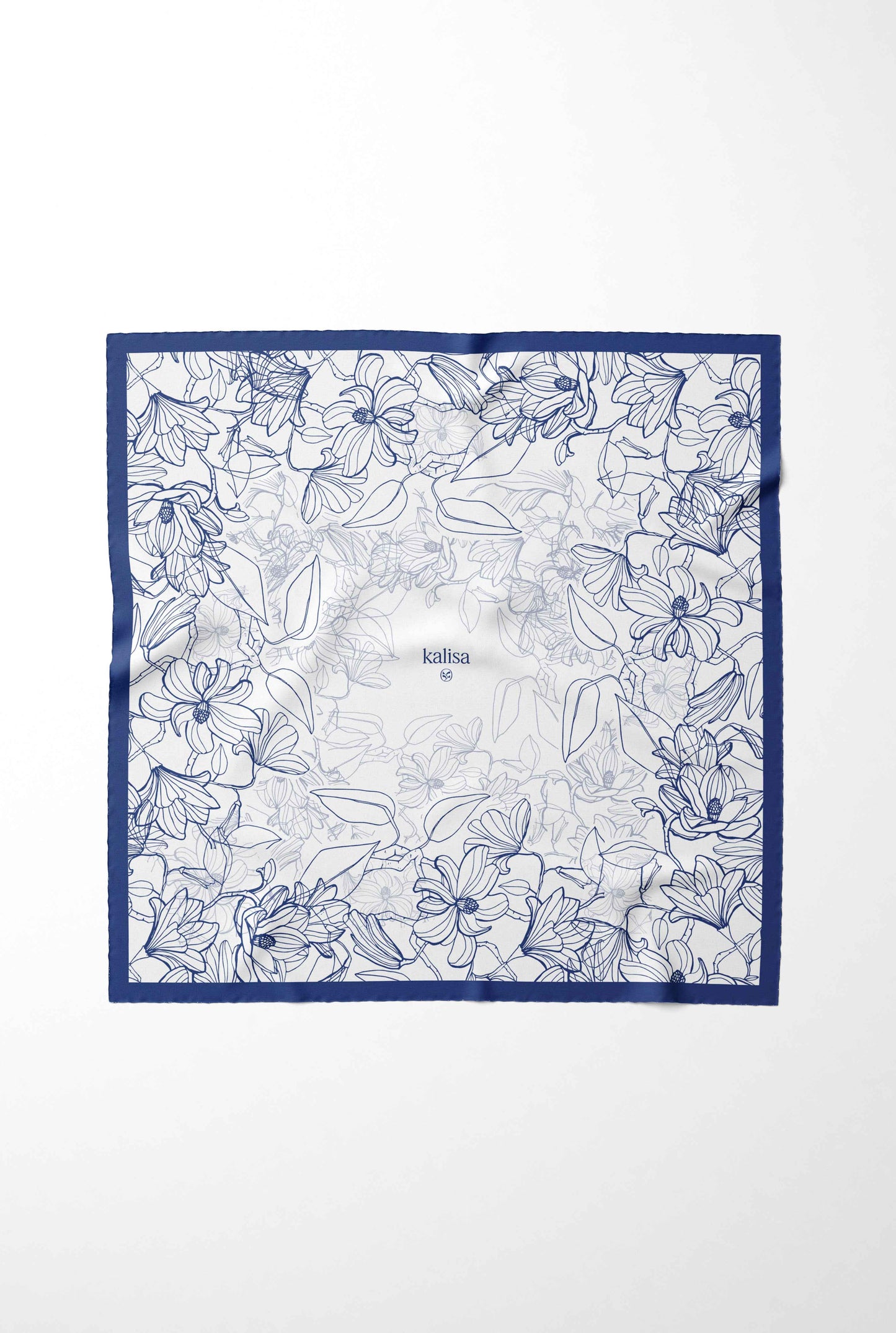 Midnight Bloom Silk Scarf