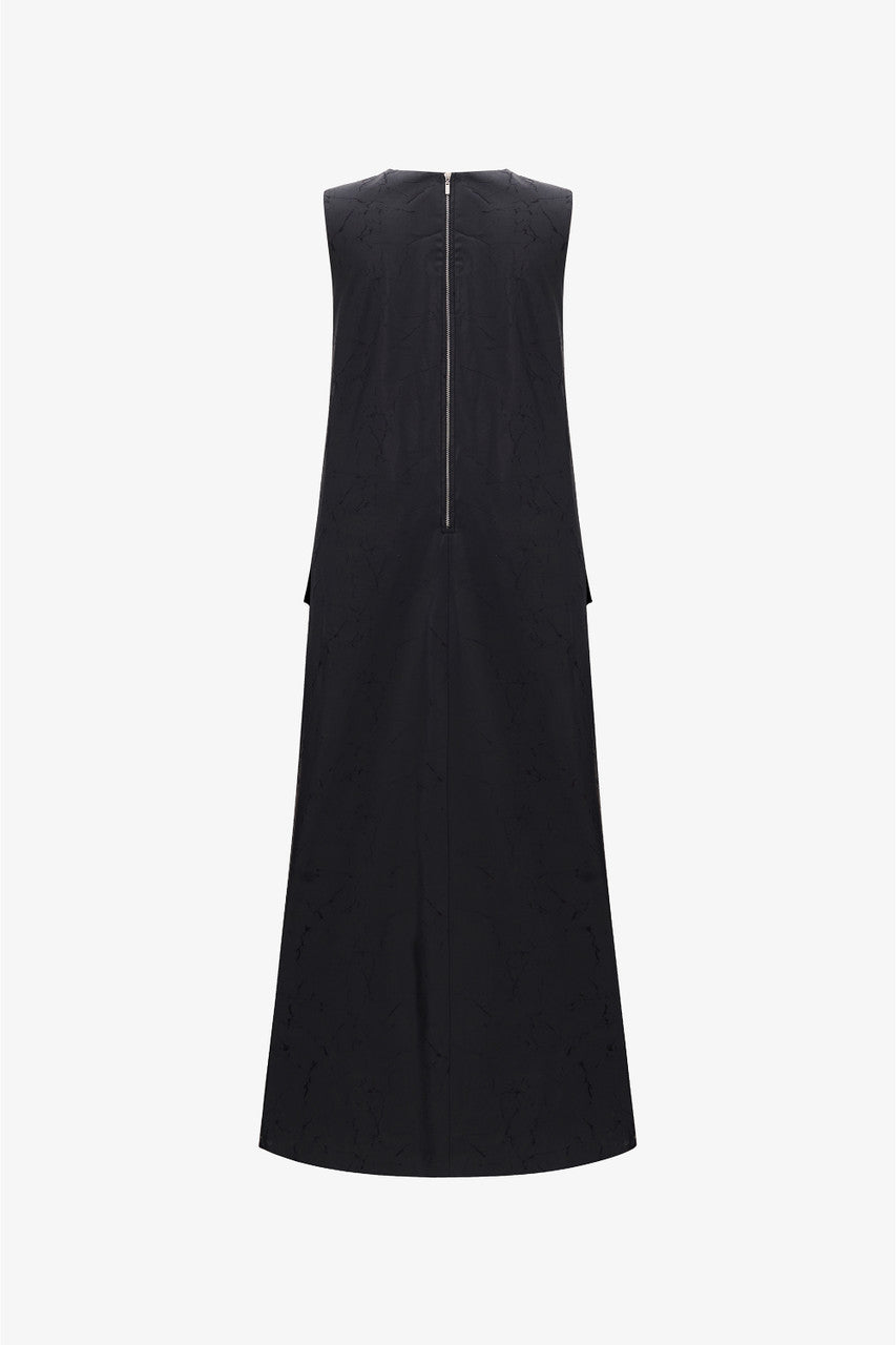 The back of the black dress has a convenient long zipper.