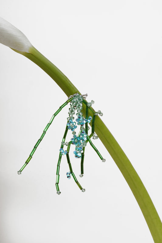 أقراط أذن على شكل فرع من خرزات سواروفسكي وكريستالات سواروفسكي اليابانية من فيرن فاين