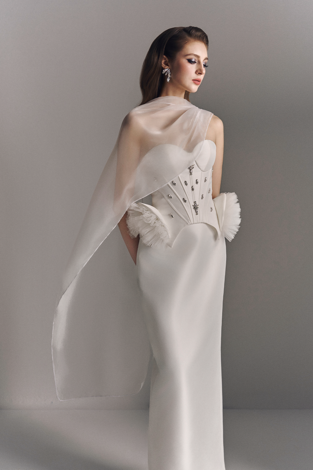 Aeris Crystal Embellished Two-piece Set With Neck Scarf