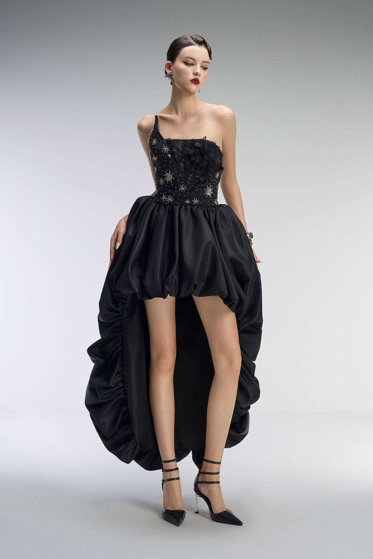 Valencia Couture Bandeau High-Low Puff Ball Dress