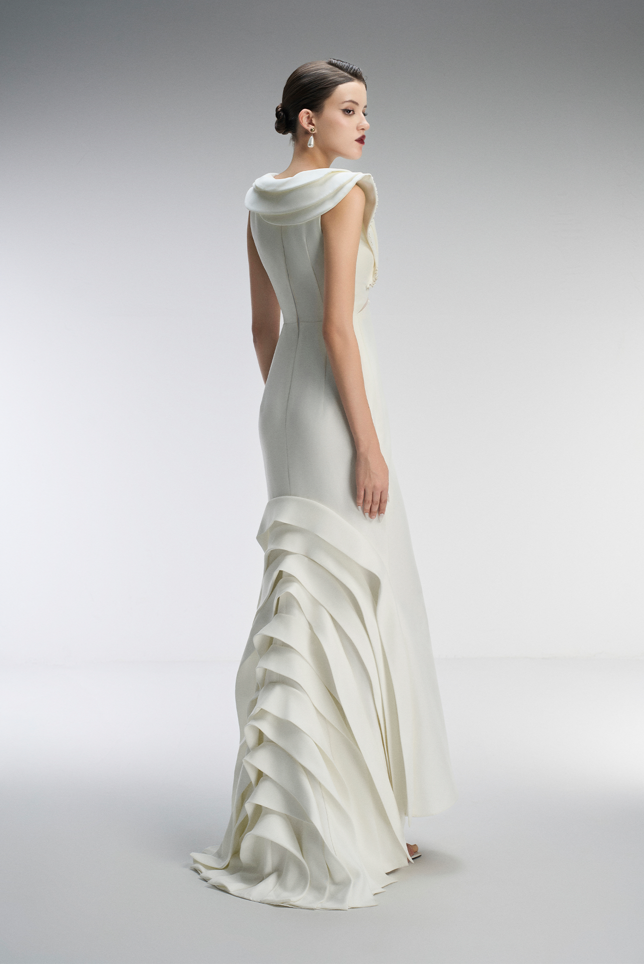 Celeste Couture Bridal Crystal Gown With Tiered Accents