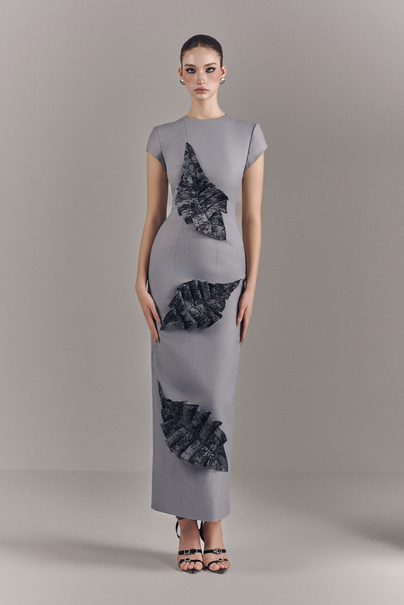 Maya Short Sleeves Bodycon Maxi Dress