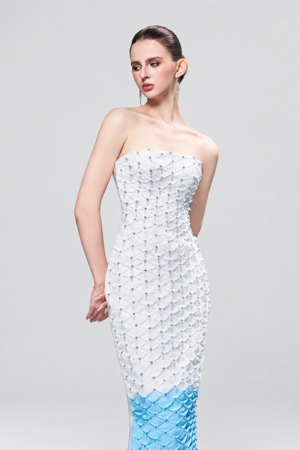 Kalisa Marine Sparkle Crystal-Embellished Maxi Dress With Ombré Details — product image 6
