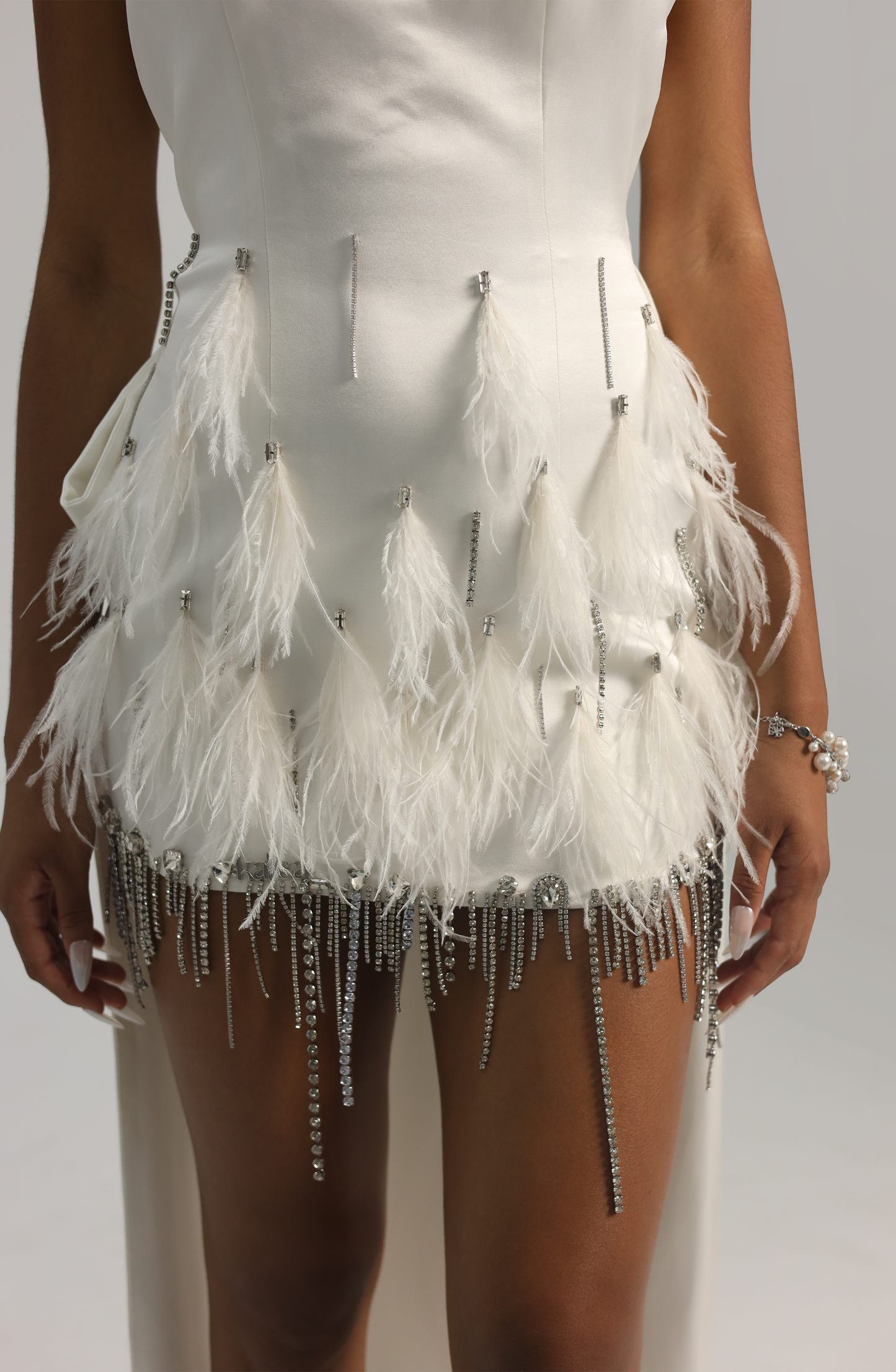 Effortless Halter Silk Crystal-Embellished Mini Dress With Oversized Bow Back