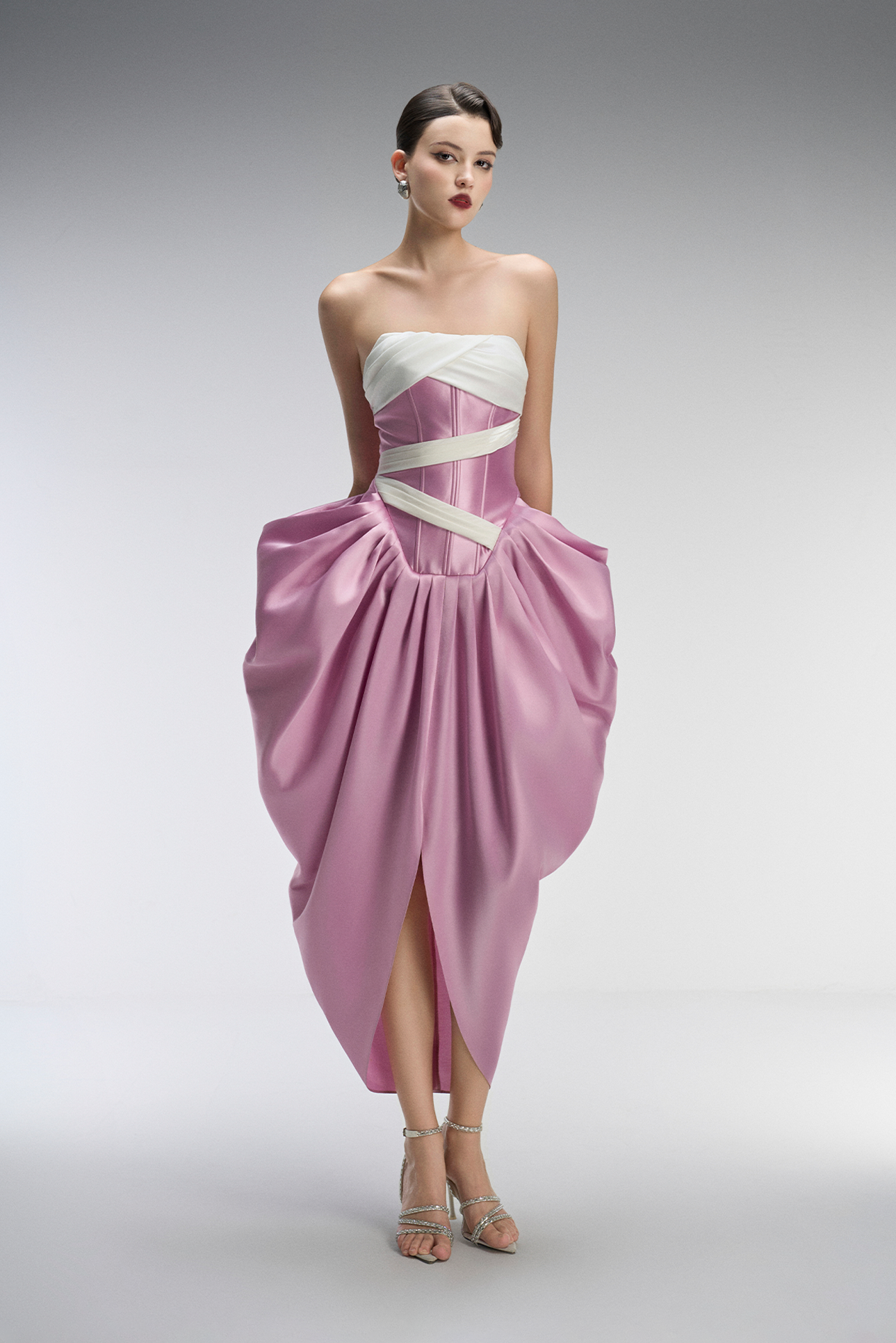 Mystique Bandeau Maxi Dress With Asymmetrical Accent kalisa Mystique Bandeau Maxi Dress With Asymmetrical Accent kalisa