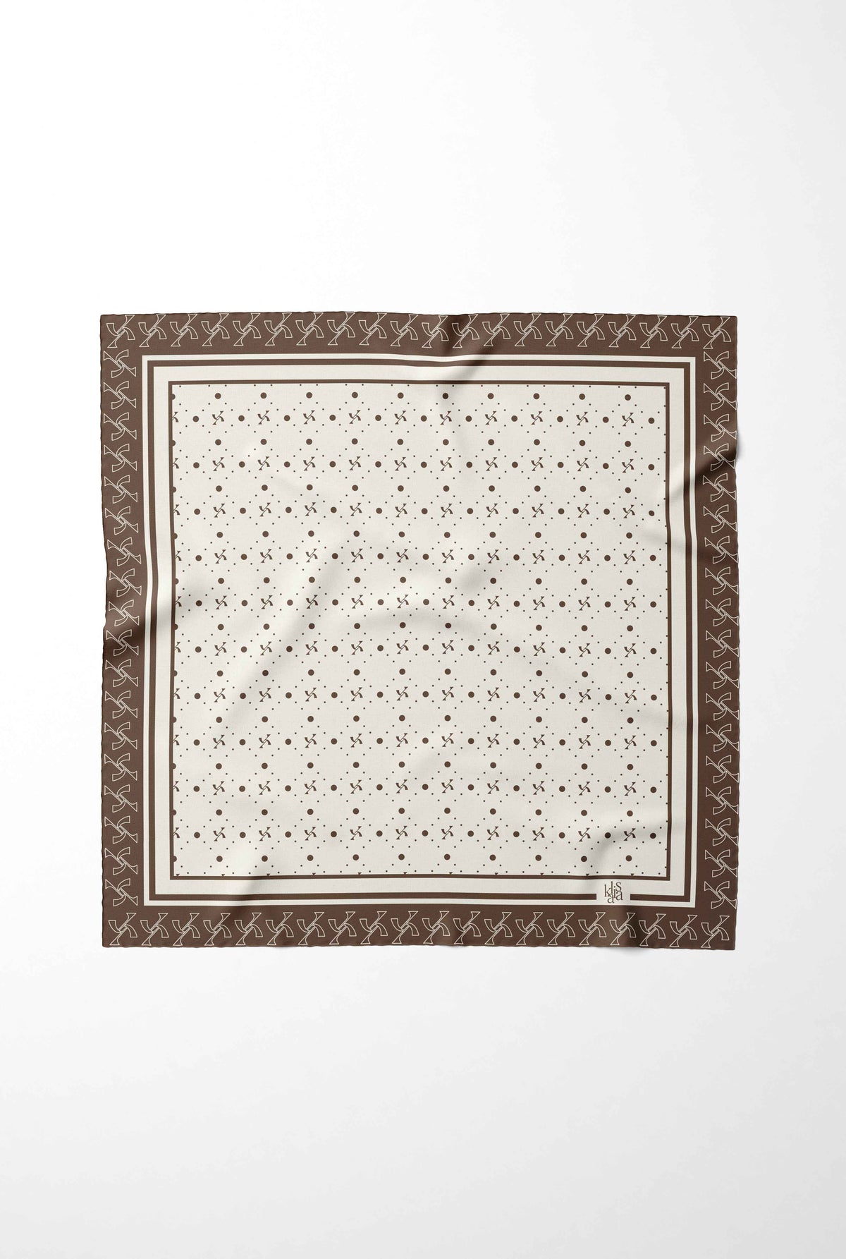 Latte Vintage Charm Silk Scarf
