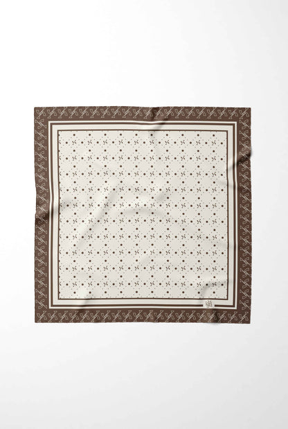Latte Vintage Charm Silk Scarf