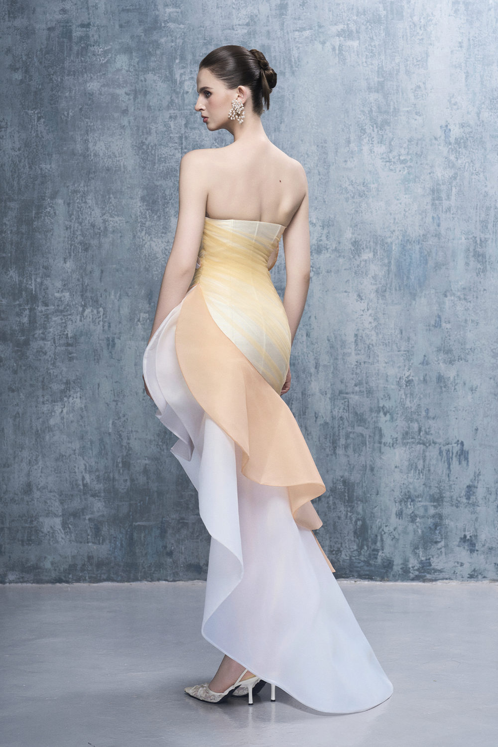Gracie Strapless Layered Maxi Dress With Asymmetric-Hem