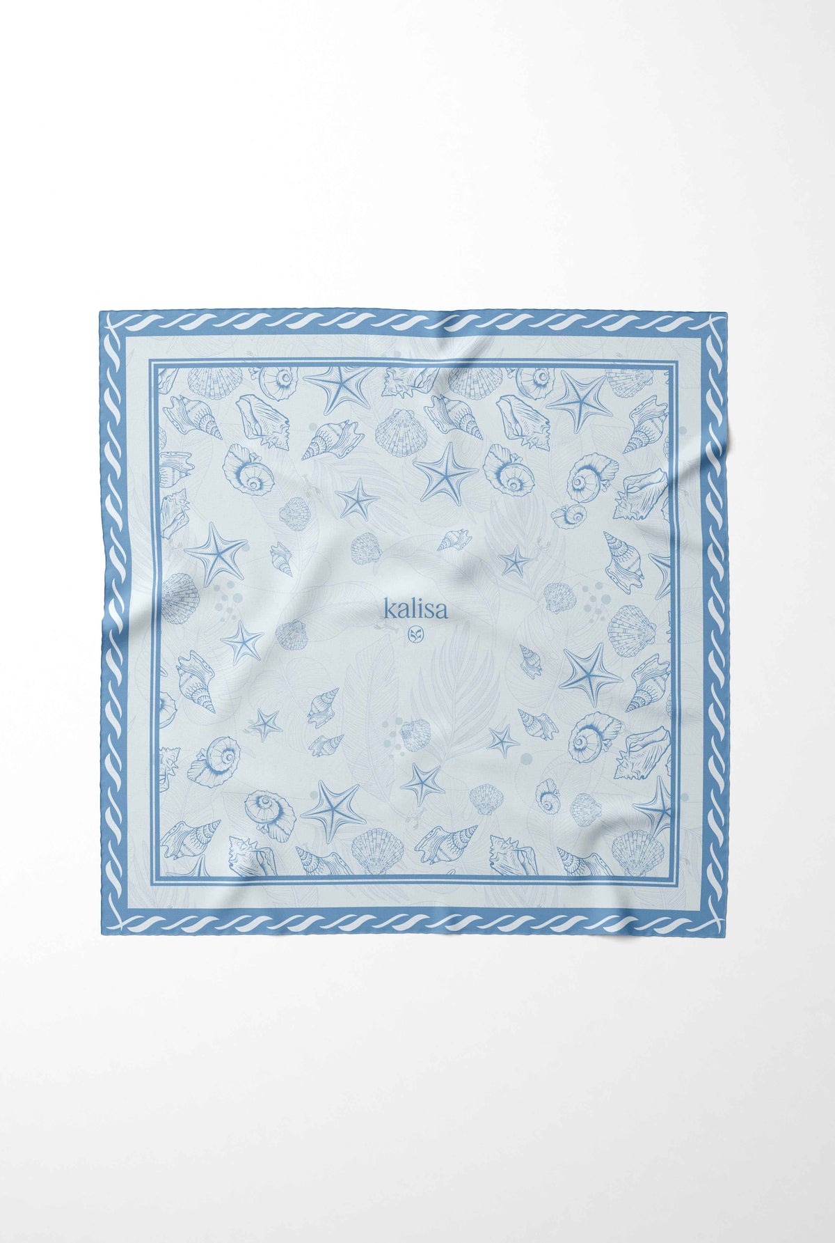 Ocean Fog Tide Fade Silk Scarf