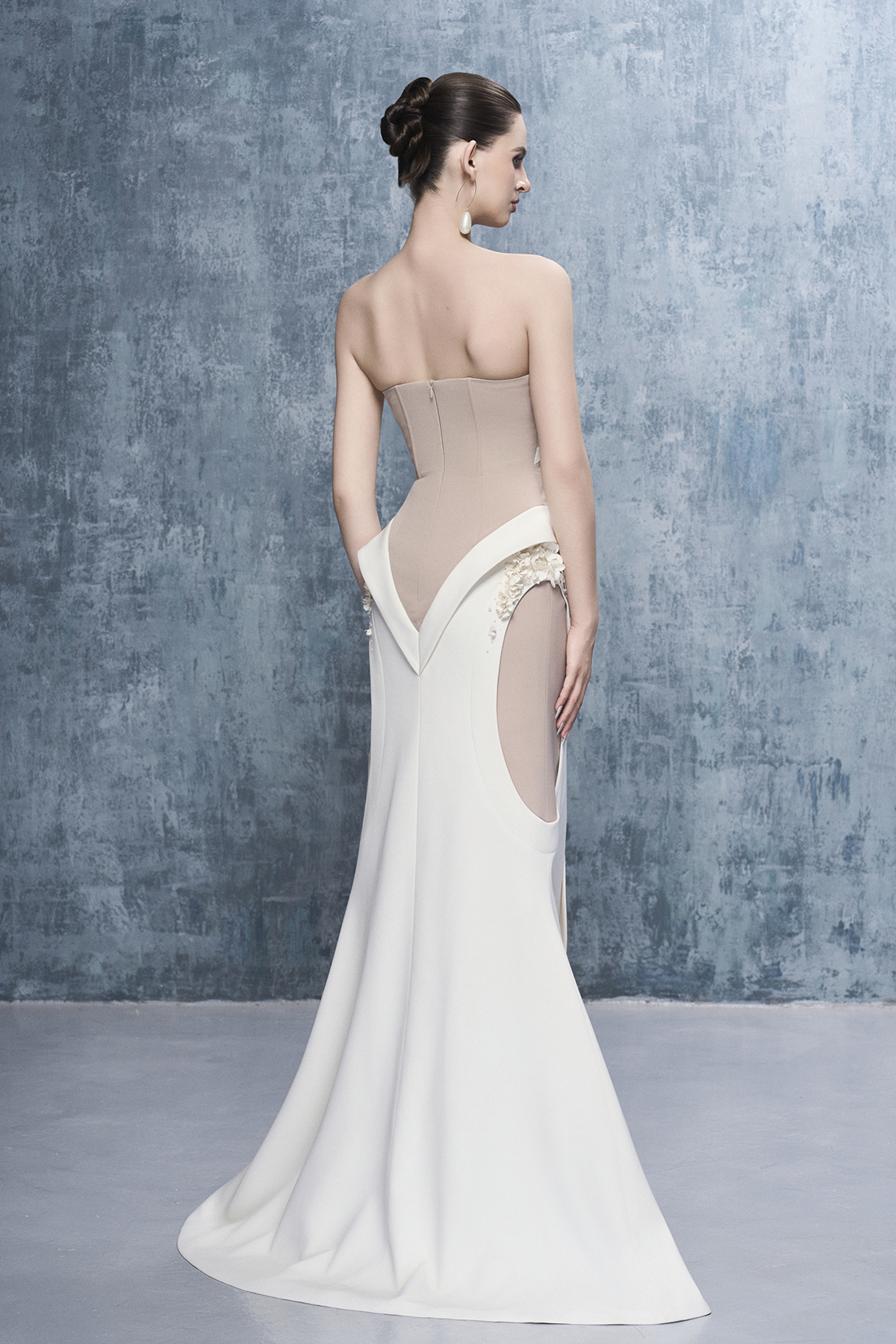 Awaken Bandeau Two-Tone Maxi Dress With Front Split