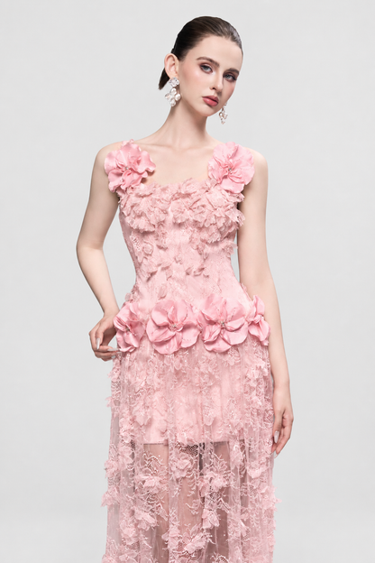 Kalisa Chandra Lace Embellished Floral Square-Neck Maxi Dress — product image 4