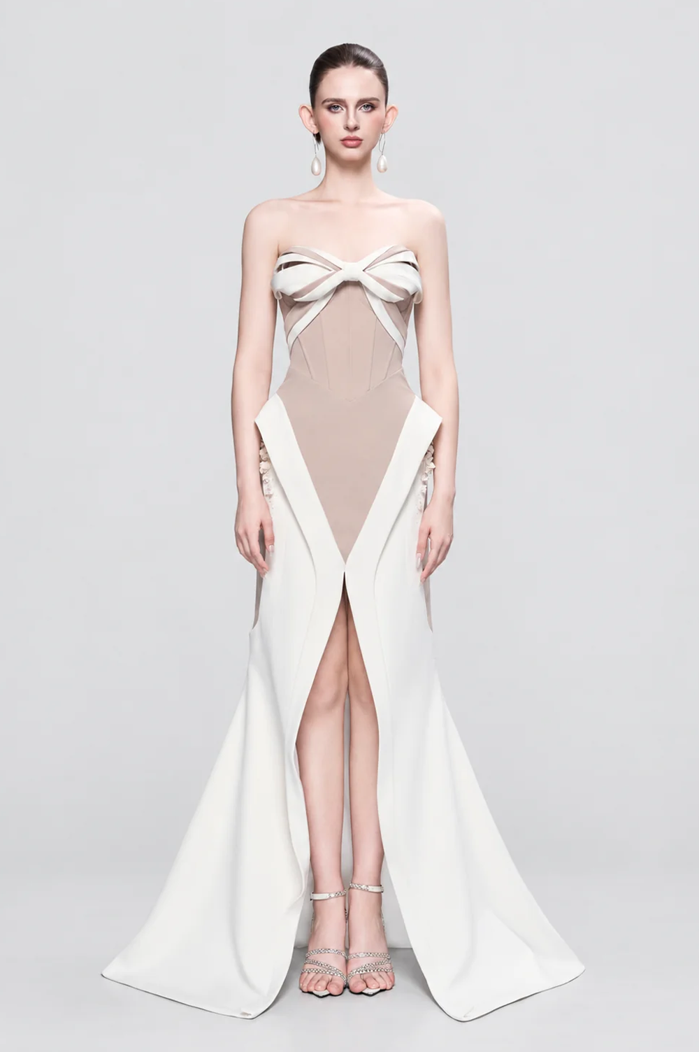 Awaken Bandeau Two-Tone Maxi Dress With Front Split