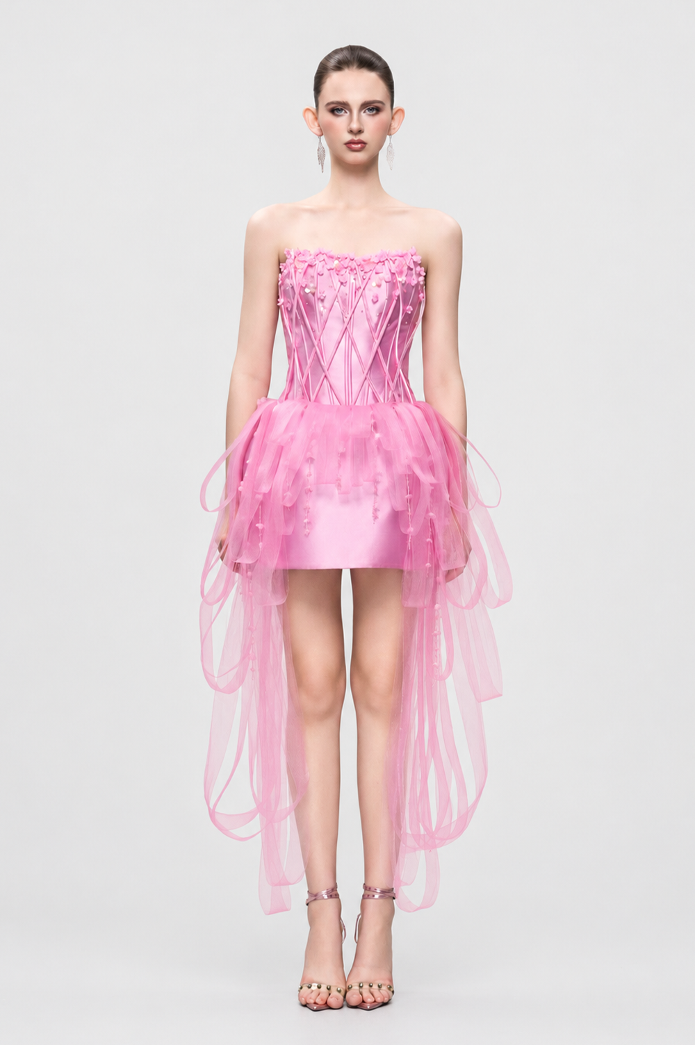 Kalisa Gina Strapless Floral Embellishments Mini Dress — product image 1