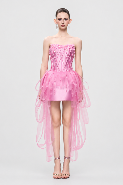 Kalisa Gina Strapless Floral Embellishments Mini Dress — product image 1