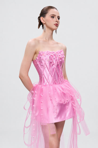 Kalisa Gina Strapless Floral Embellishments Mini Dress — product image 6