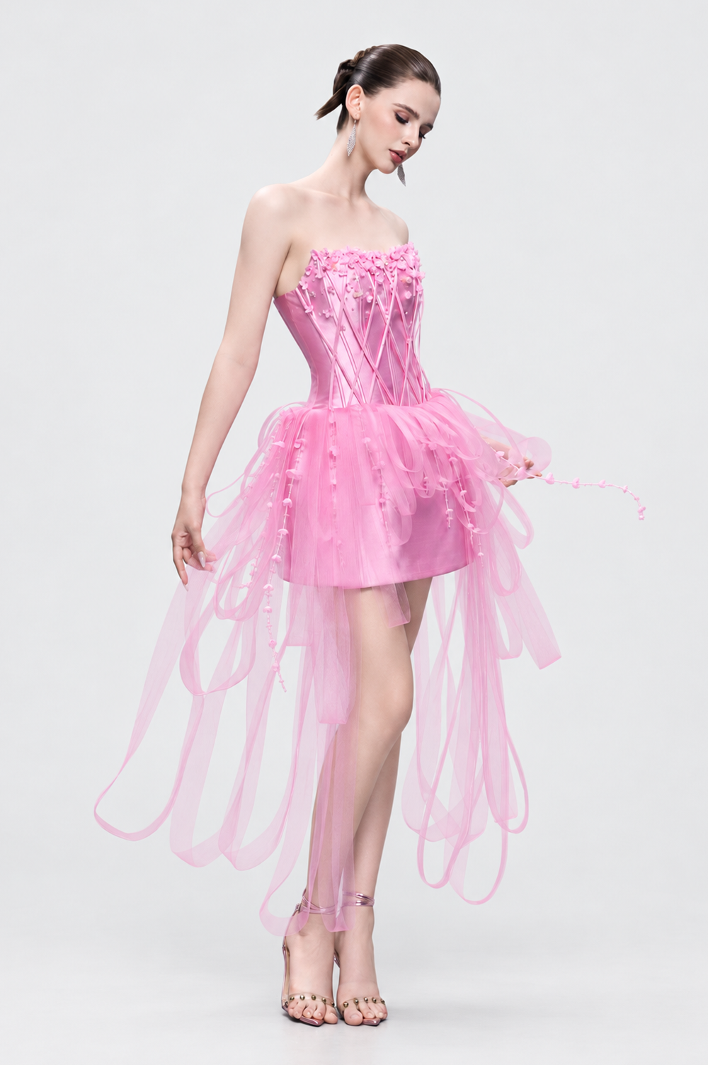 Kalisa Gina Strapless Floral Embellishments Mini Dress — product image 5
