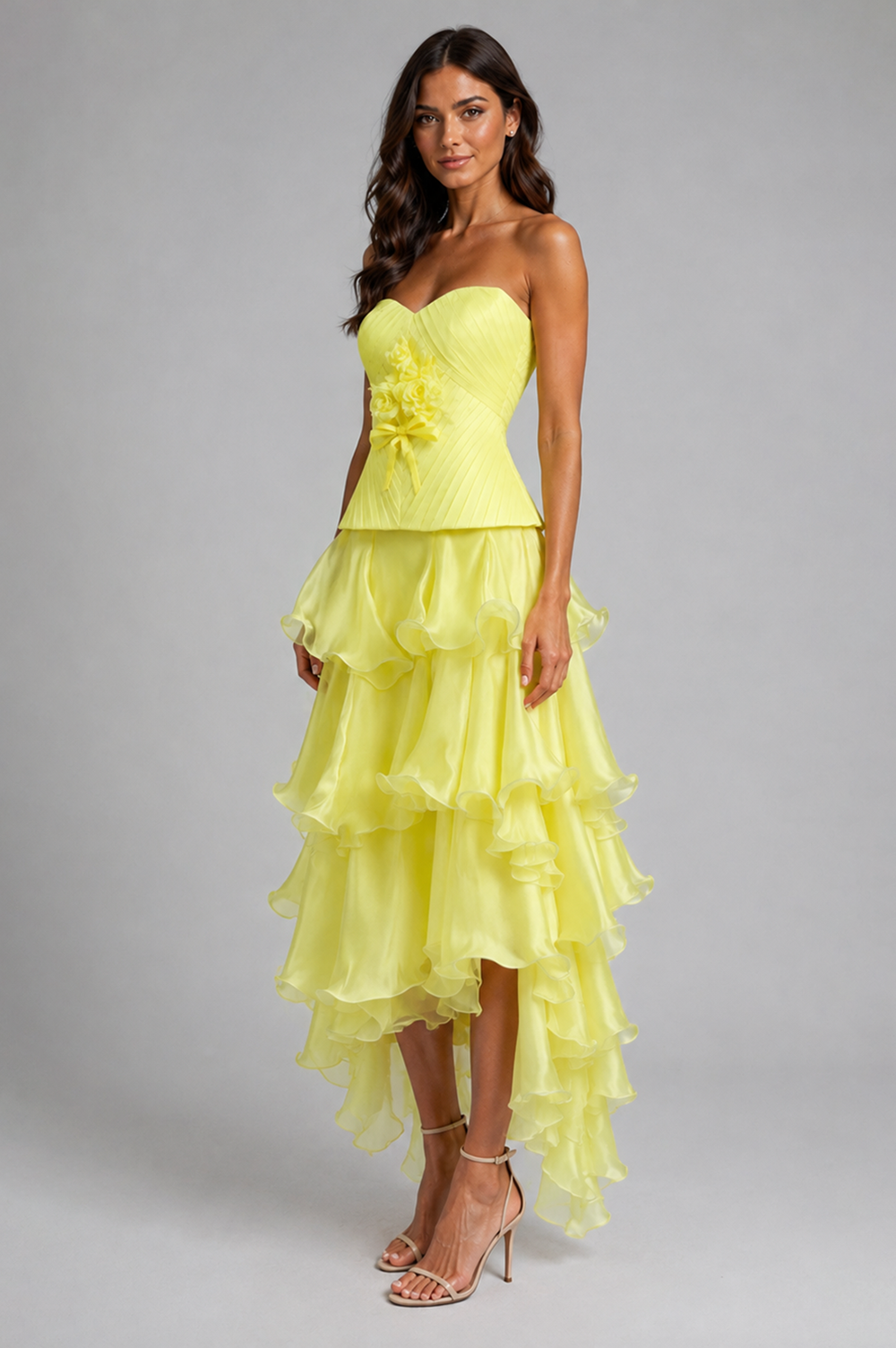 Tina Strapless Corset With Ruffle Maxi Skirt Set