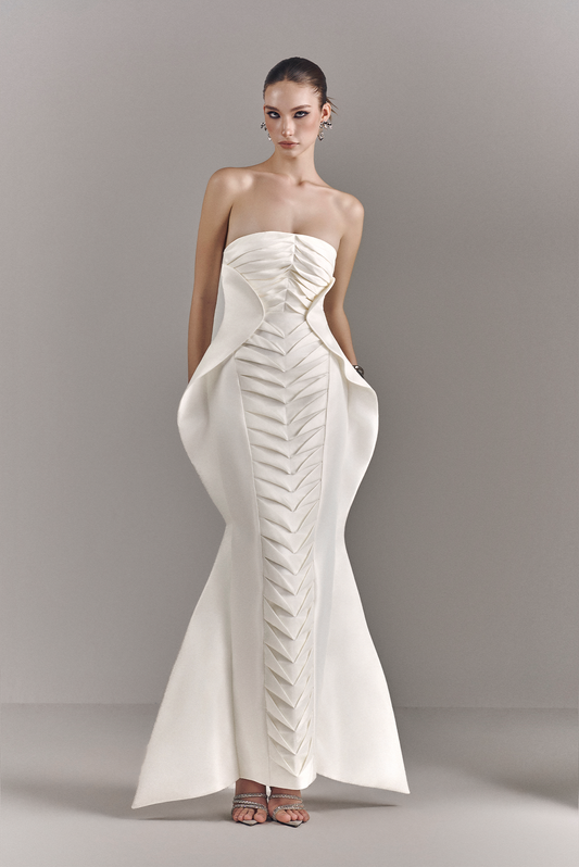 Aurelis Strapless Ruched Maxi Dress