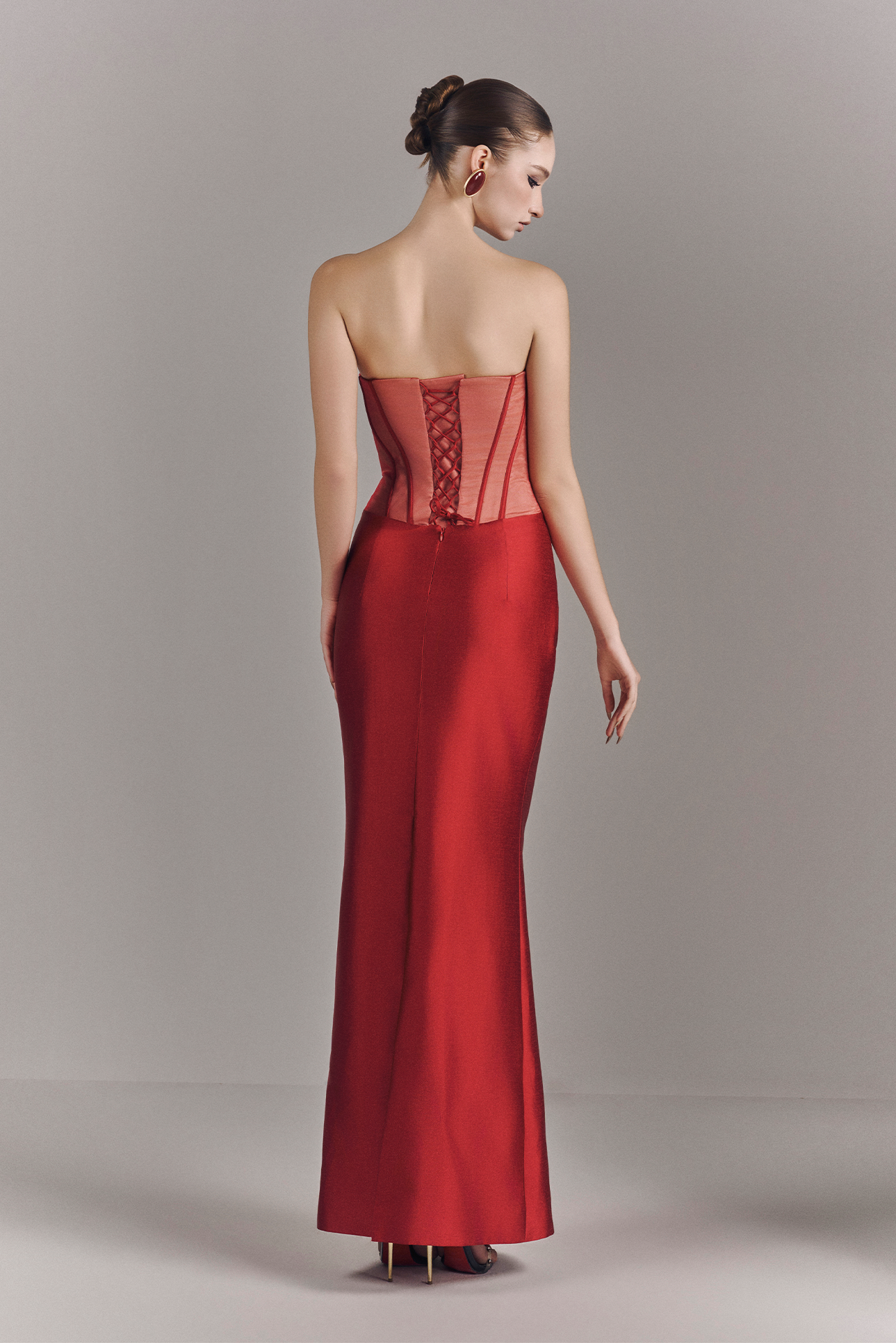 Vessa Wave Neckline Asymmetric Maxi Dress