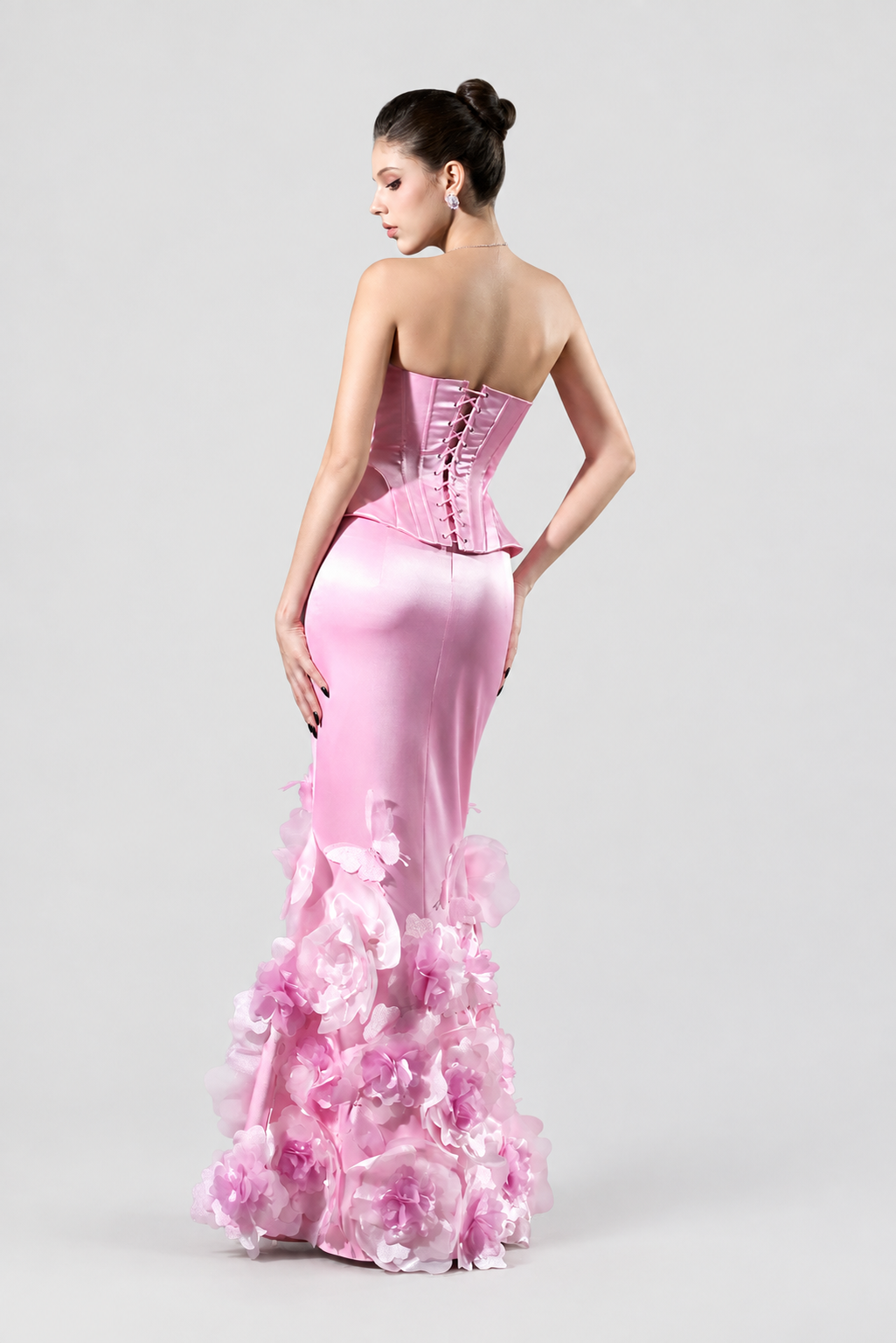Kalisa Kalena Corset Crystal Bust And Craftsmanship 3D Floral Maxi Dress — product image 4