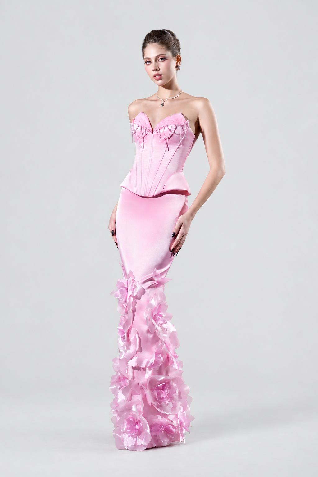 Kalisa Kalena Corset Crystal Bust And Craftsmanship 3D Floral Maxi Dress — product image 3