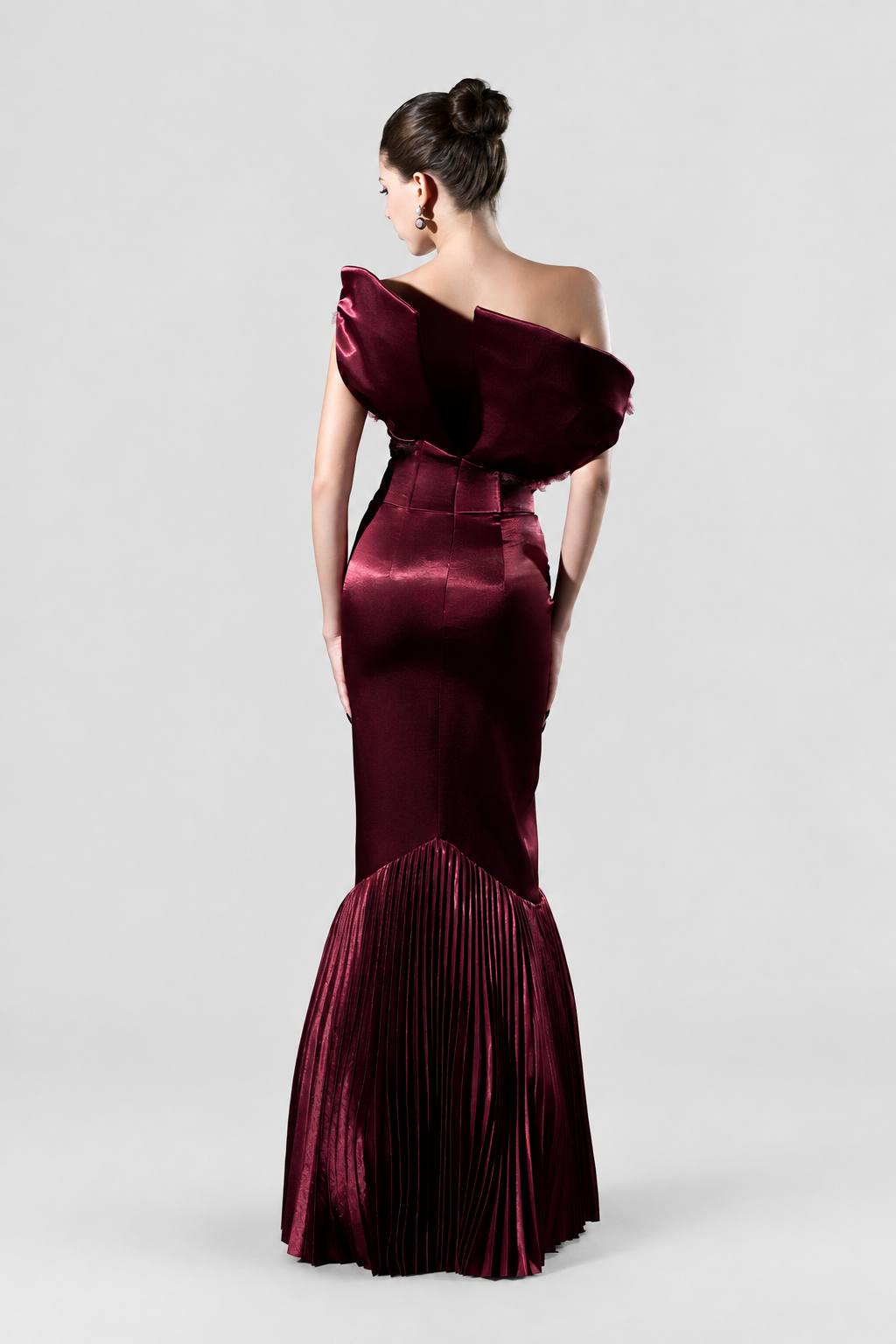 Kalisa Malika Pleated Mermaid Formal Gown With 3D Floral Accent — product image 3