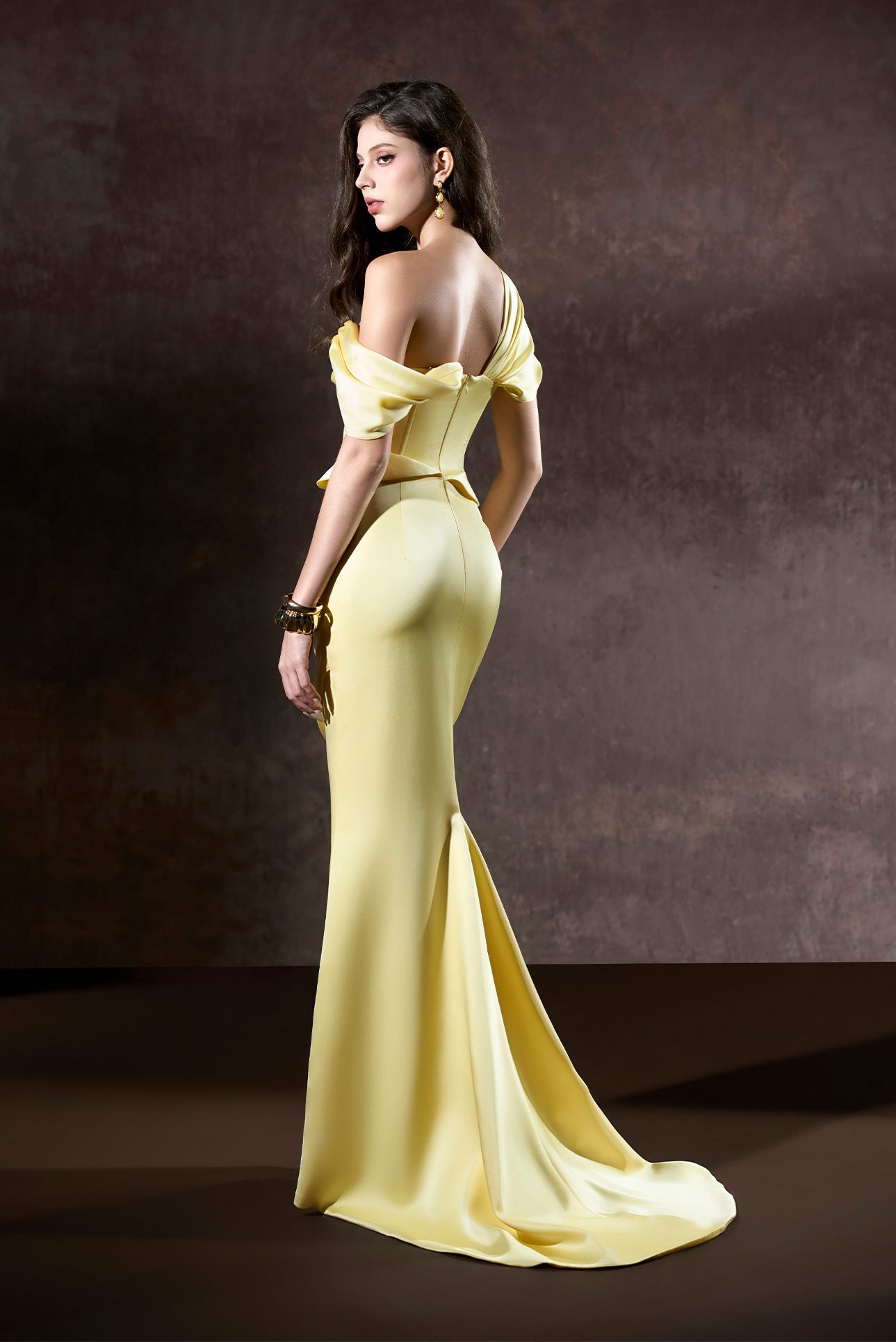 Elika Off The Shoulder One Sleeve Maxi Dress