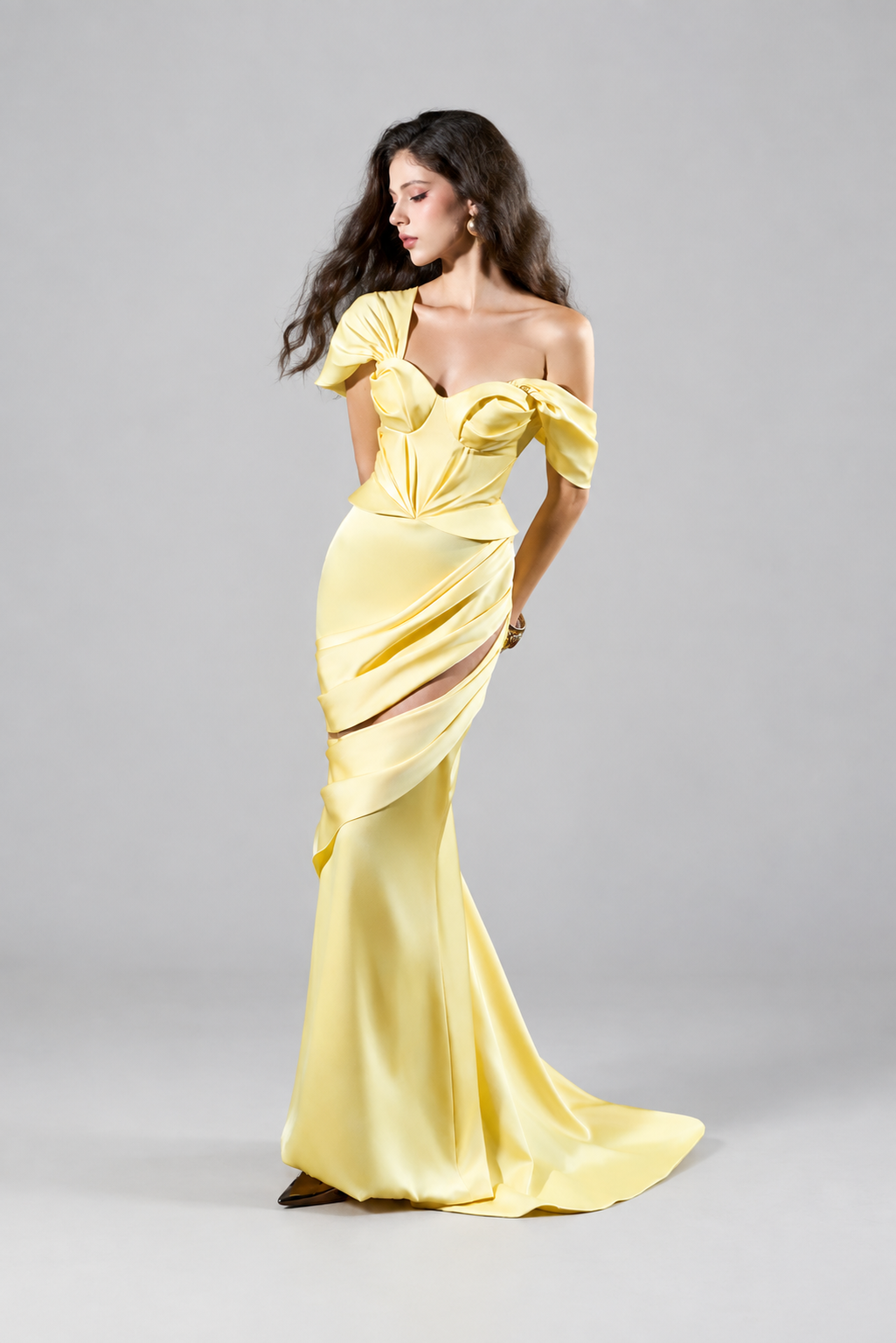 Kalisa Elika Off The Shoulder One Sleeve Maxi Dress — product image 4