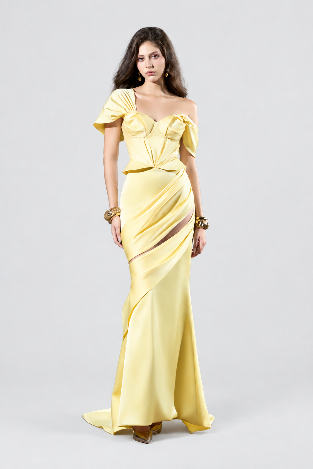Kalisa Elika Off The Shoulder One Sleeve Maxi Dress — product image 1