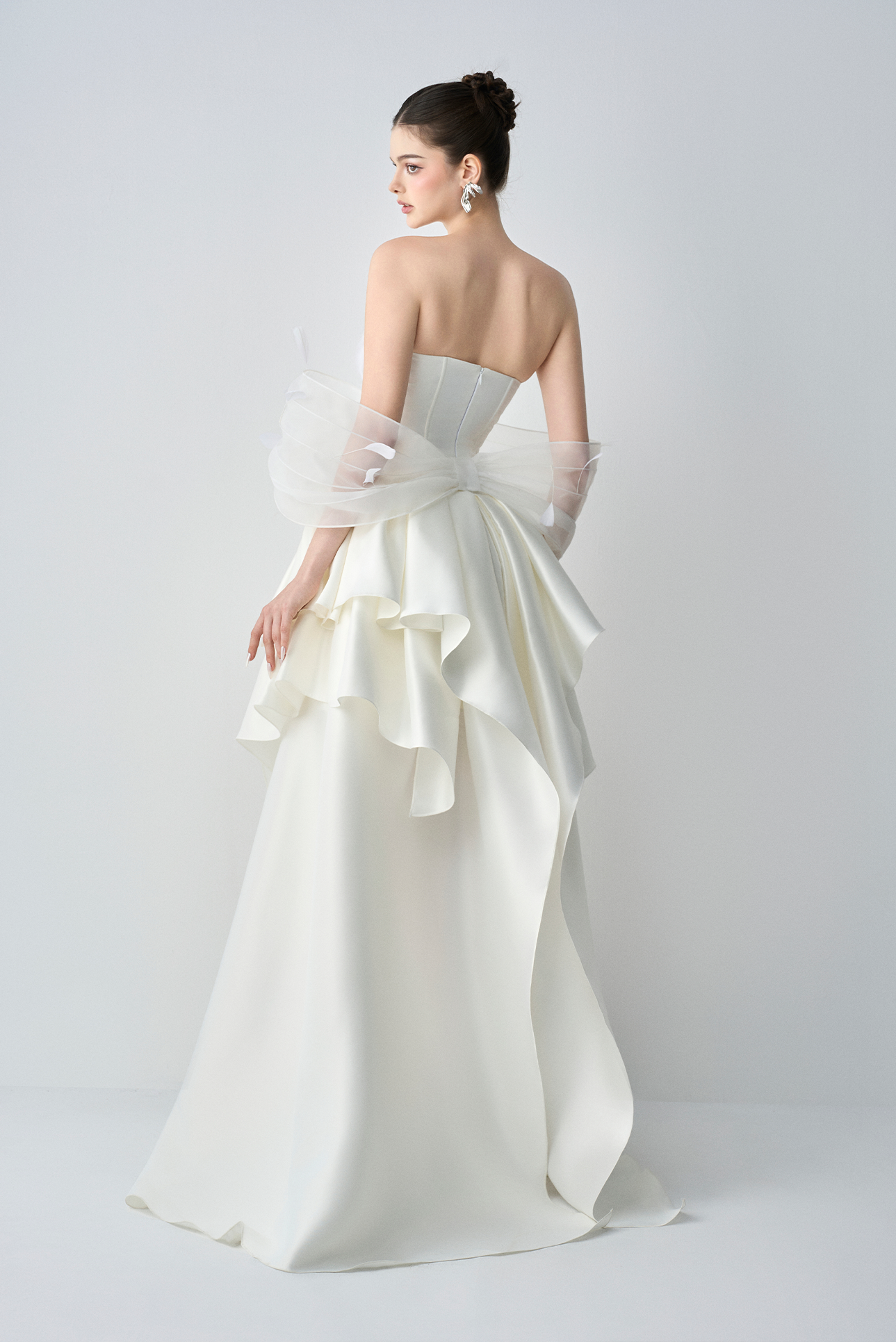 Bellina Ethereal Ball Gown With Feather Accent