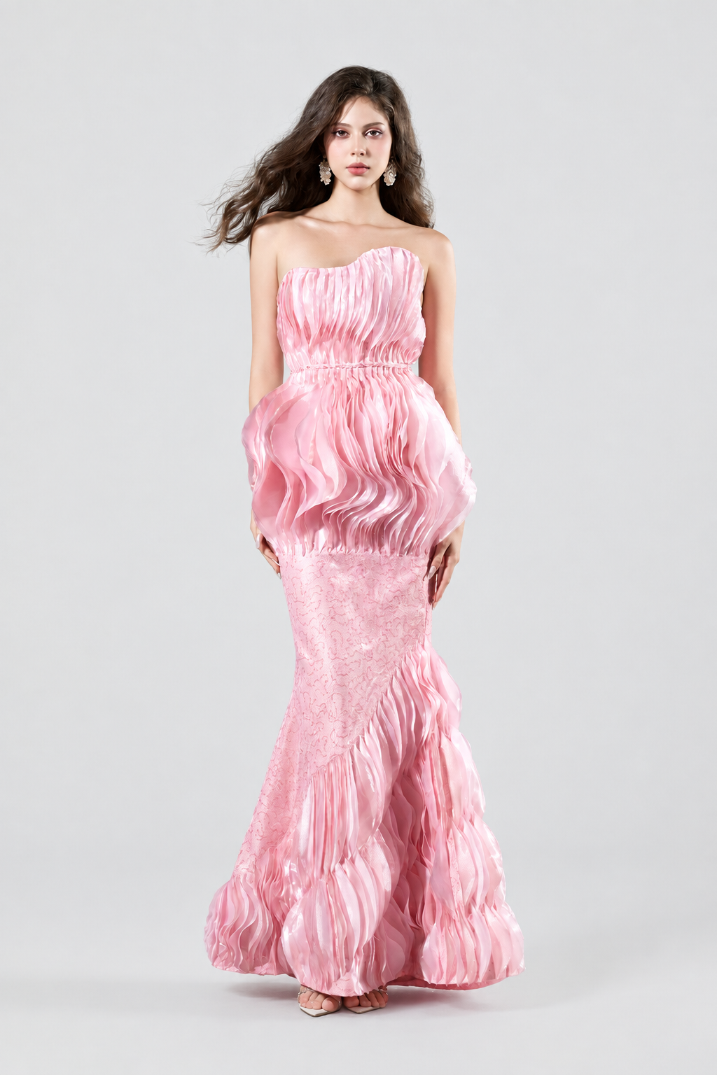 Kalisa Tanika Bandeau Layered Floor Length Fishtail Dress — product image 3