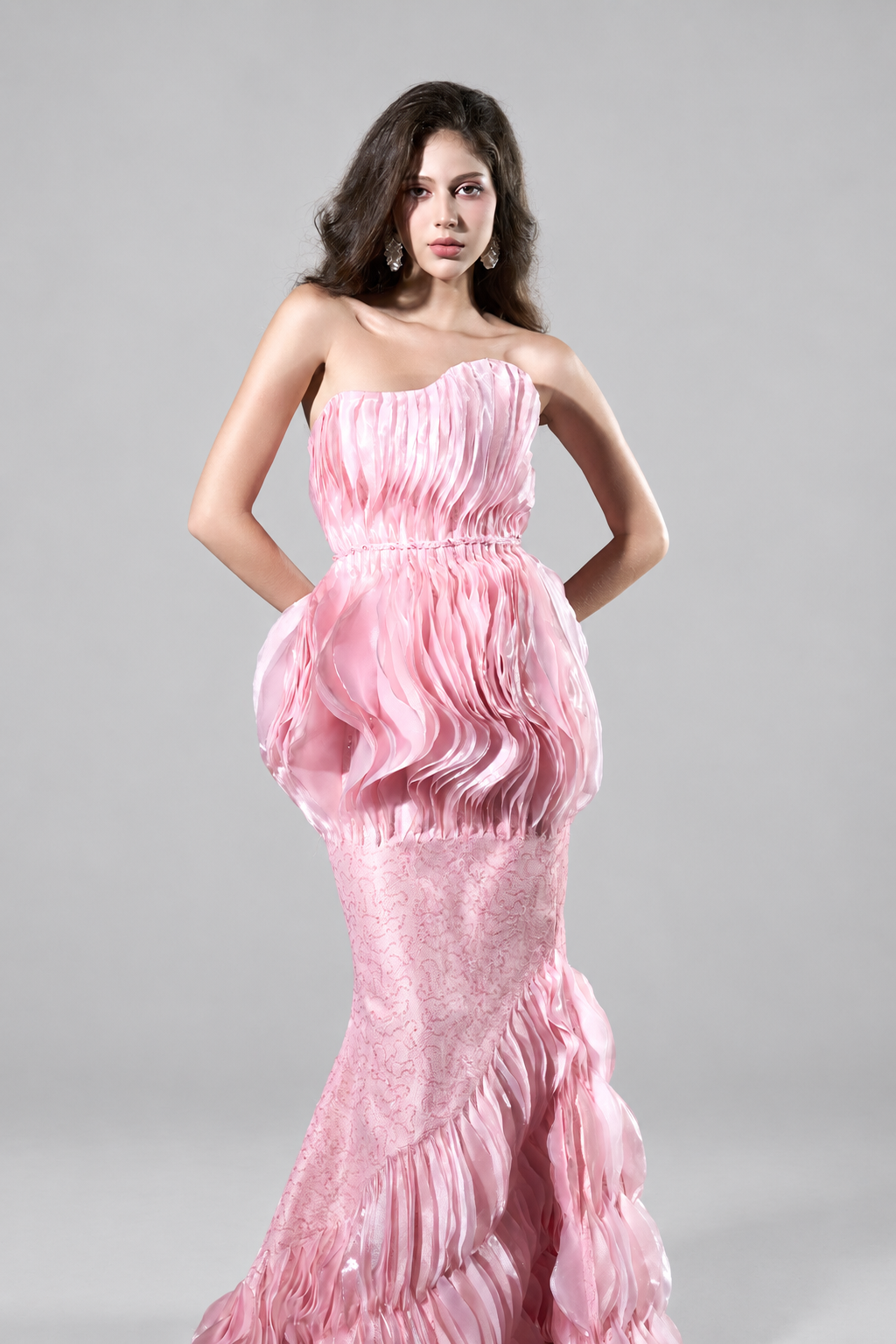Kalisa Tanika Bandeau Layered Floor Length Fishtail Dress — product image 5