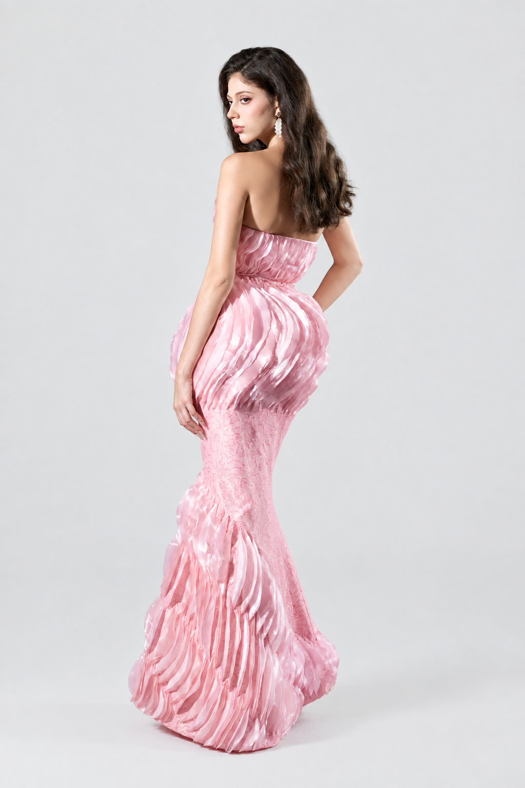 Kalisa Tanika Bandeau Layered Floor Length Fishtail Dress — product image 4
