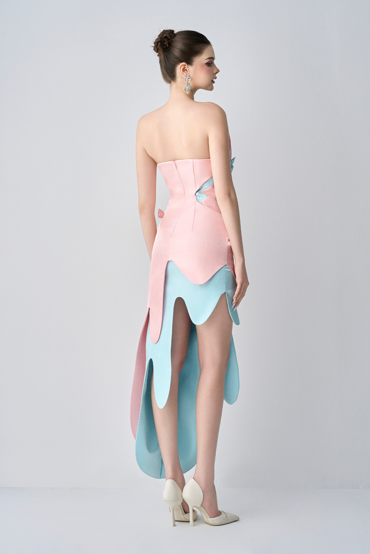 Bubblegum Strapless High Thigh Maxi Dress With Wrapped Candy Accent