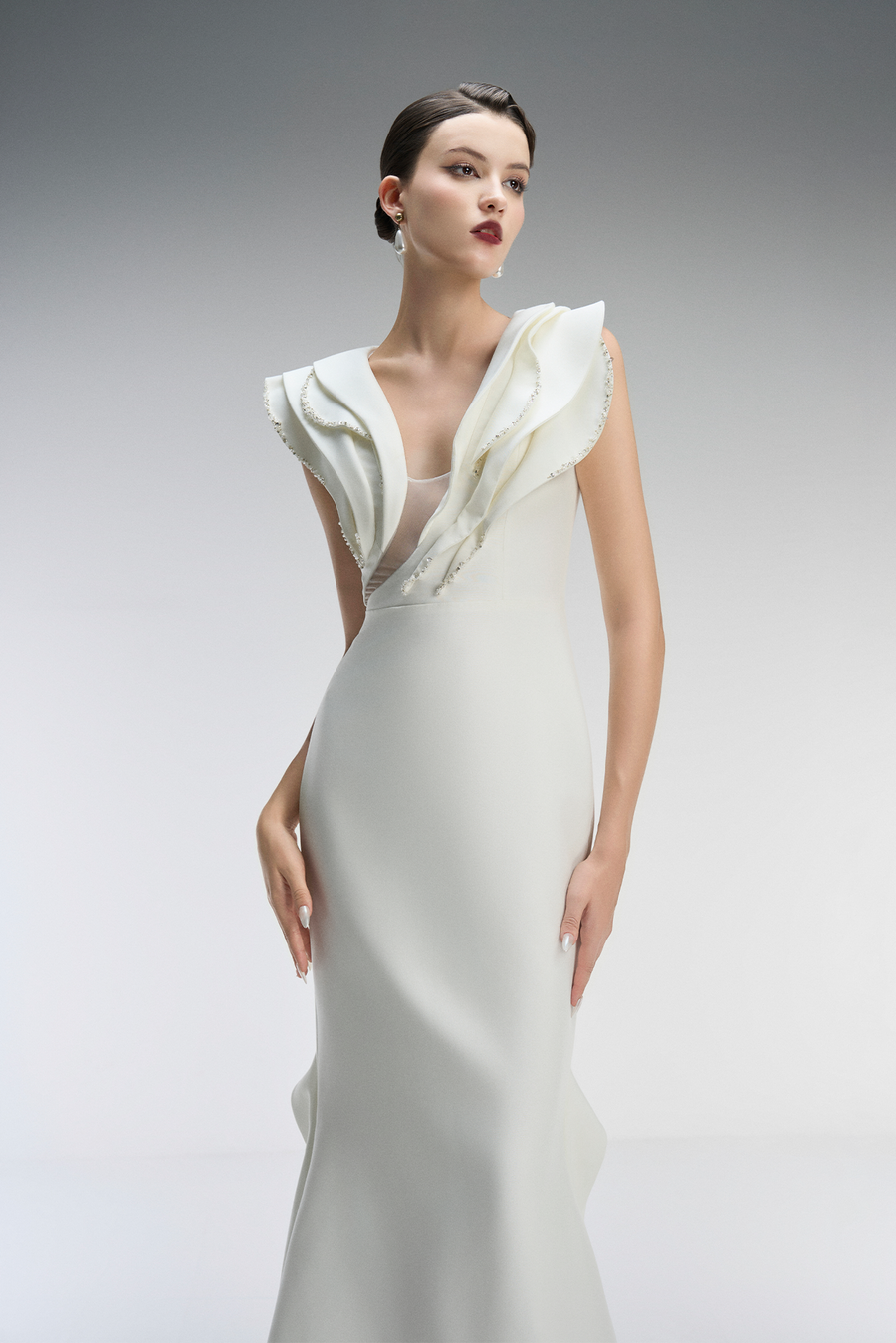 Robe de mariée Celeste Couture en cristal avec détails à volants