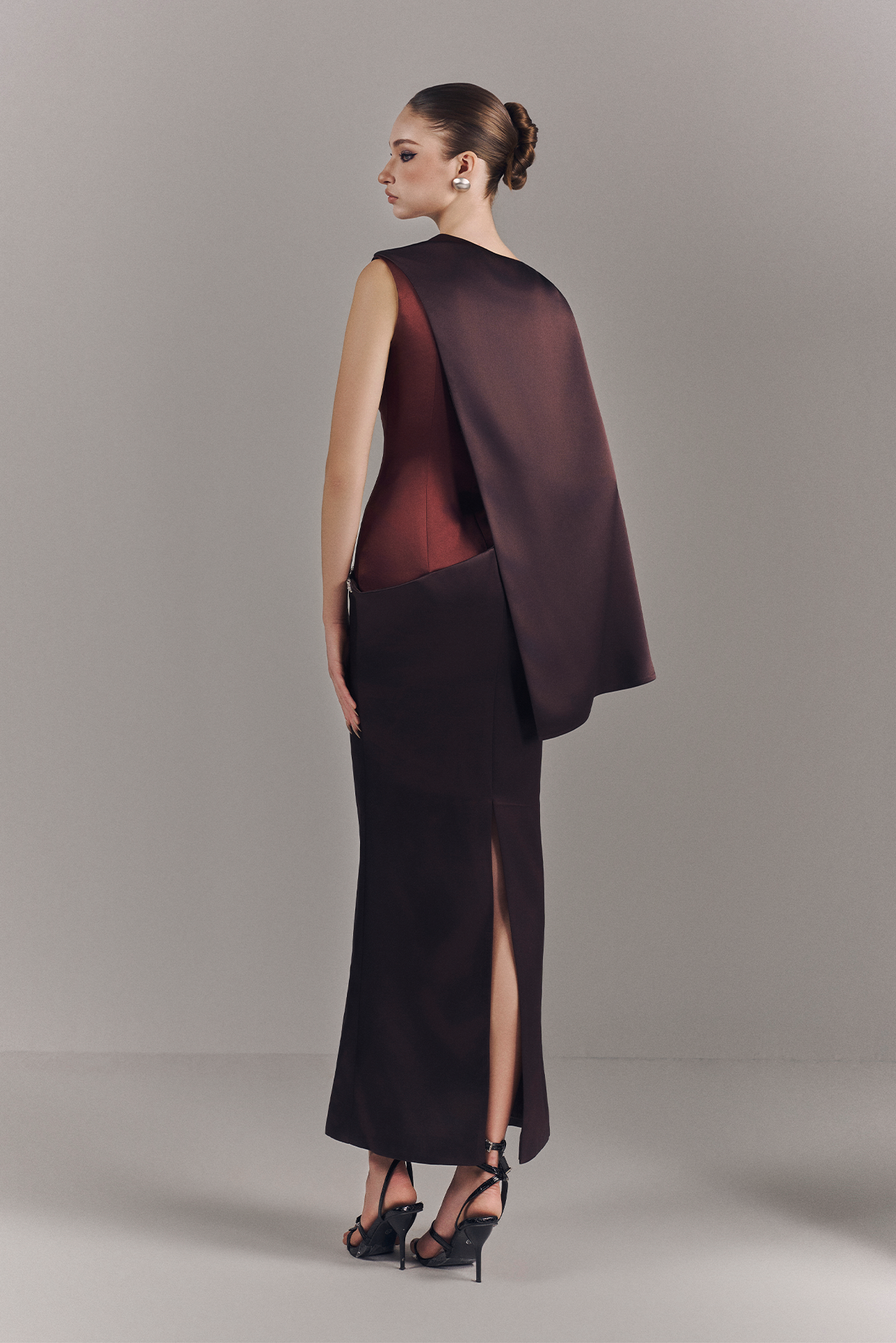 Sera Silk Boat Neck Maxi Dress