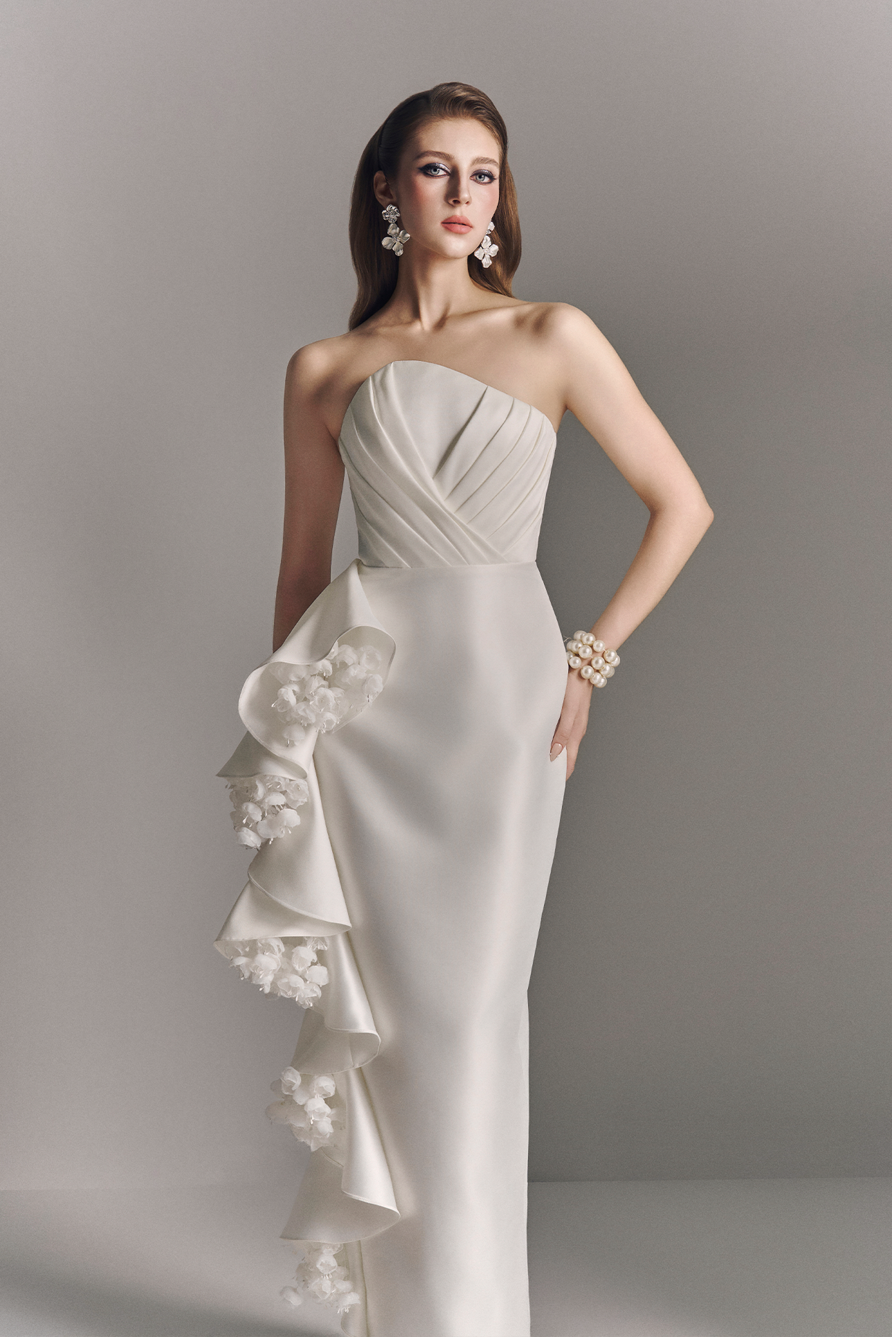 Maggie Bandeau Maxi Dress With Cascading Ruffles