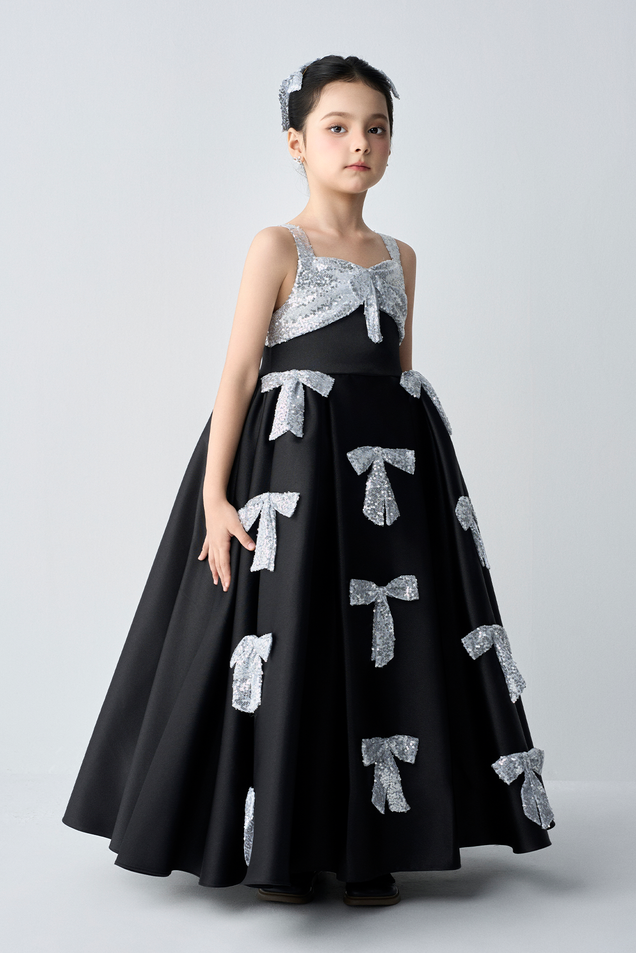 Charlotte Sparkling Sequin Bow Ball Girl Dress