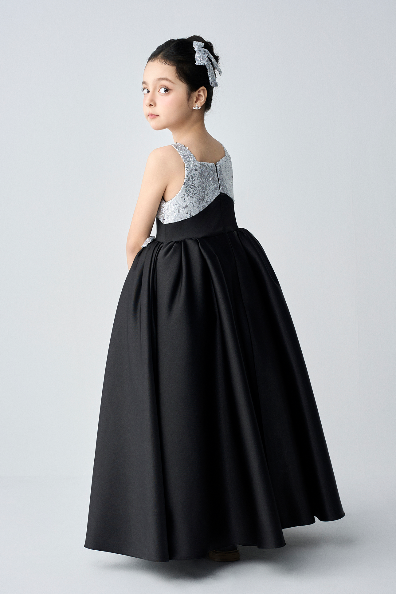 Charlotte Sparkling Sequin Bow Ball Girl Dress
