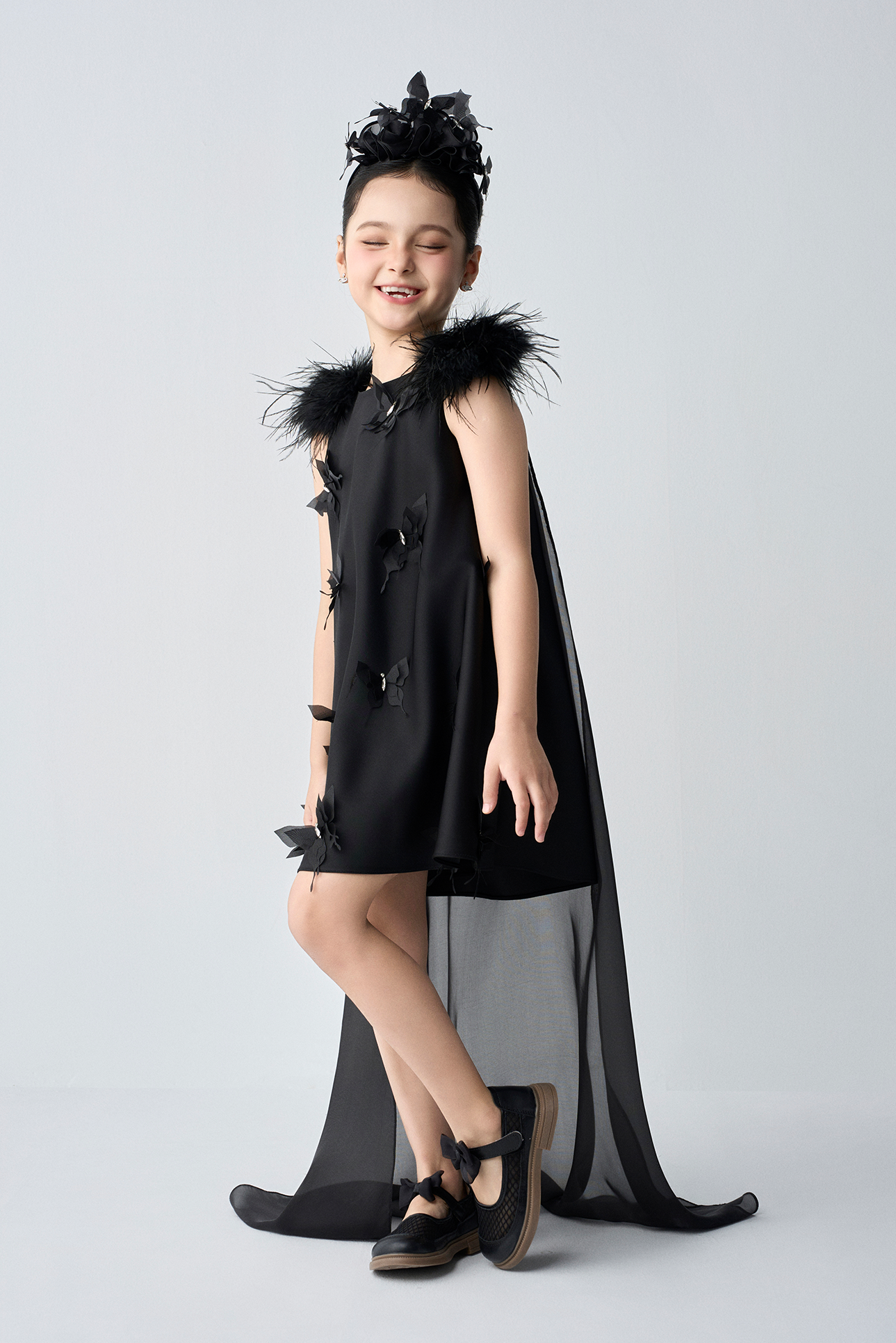 Butterfly Sparkle A-line Girls Dress