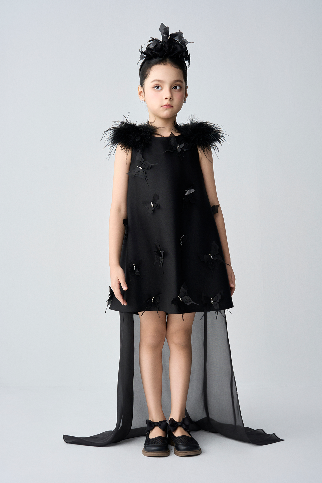 Butterfly Sparkle A-line Girls Dress