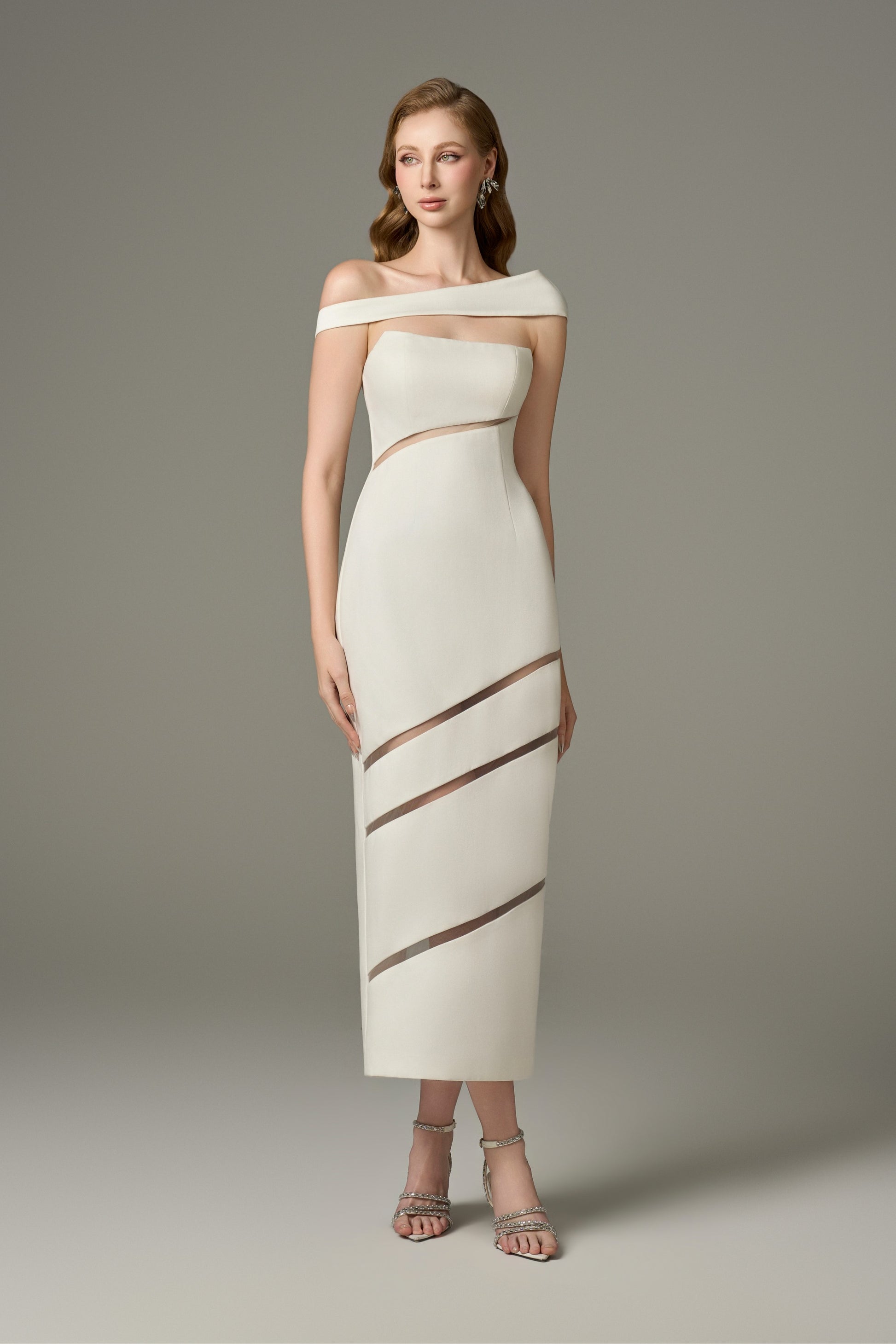 Serene Off Shoulder One-Sleeve Cut Out Maxi Dress kalisa Serene Off Shoulder One-Sleeve Cut Out Maxi Dress kalisa