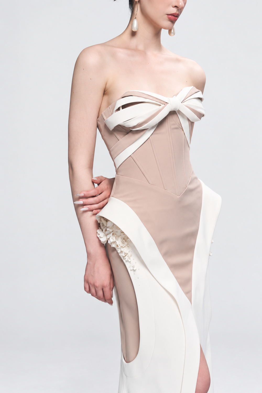 Awaken Bandeau Two-Tone Maxi Dress With Front Split