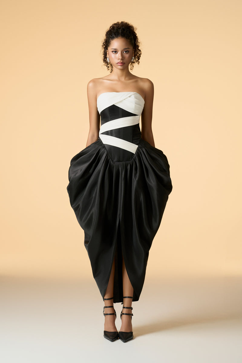Robe longue bandeau Mystique avec accent asymétrique