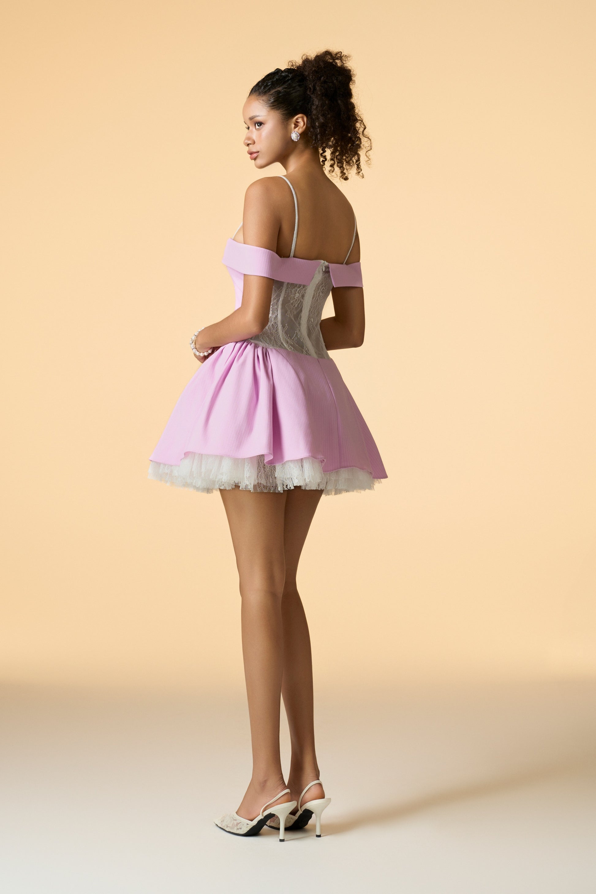 Lunaria Off-shoulder Corset Flared Mini Dress kalisa Lunaria Off-shoulder Corset Flared Mini Dress kalisa