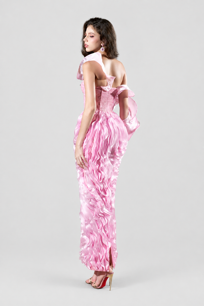Kalisa Nalina Couture Corset Romantic Dress With Ruffle Waves Accent — product image 2