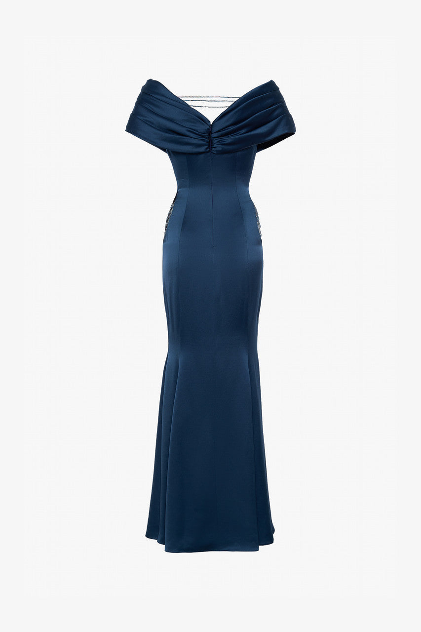 Assertive Elegant Draped Neckline Maxi Dress