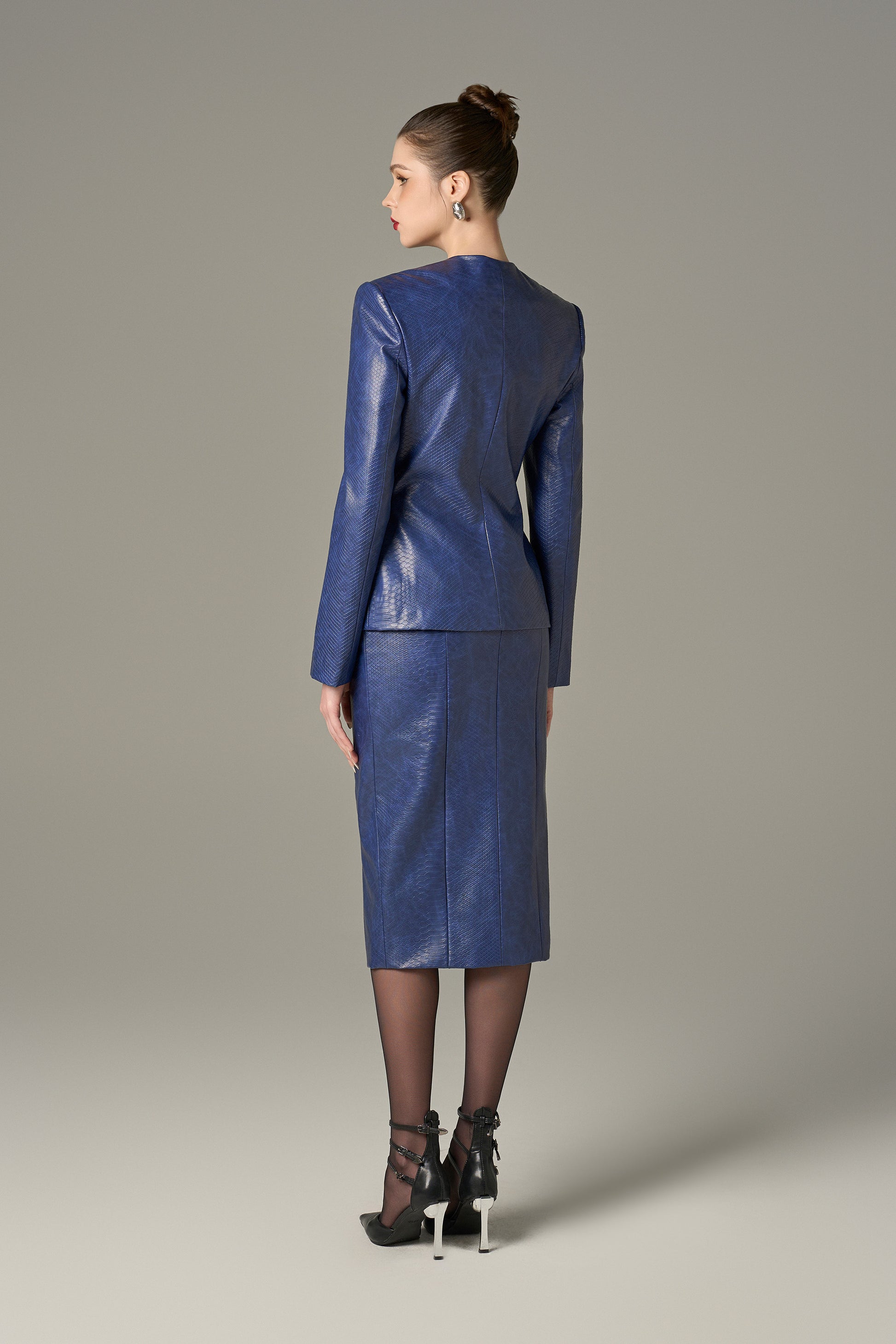 Formel Leather Jacket And Pencil Skirt Set kalisa Formel Leather Jacket And Pencil Skirt Set kalisa